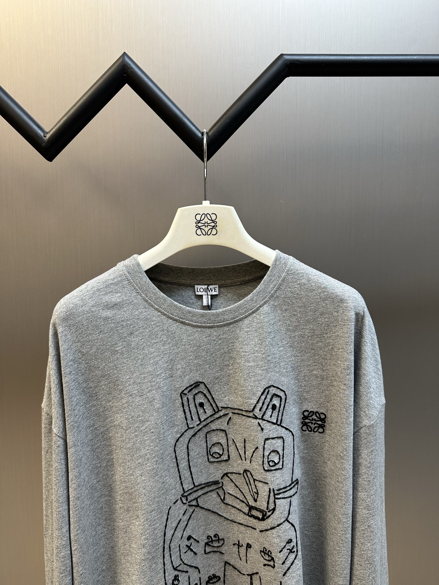 LOEWE Long sleeve T-shirt in cotton Grey (H526Y24J32-1440）
