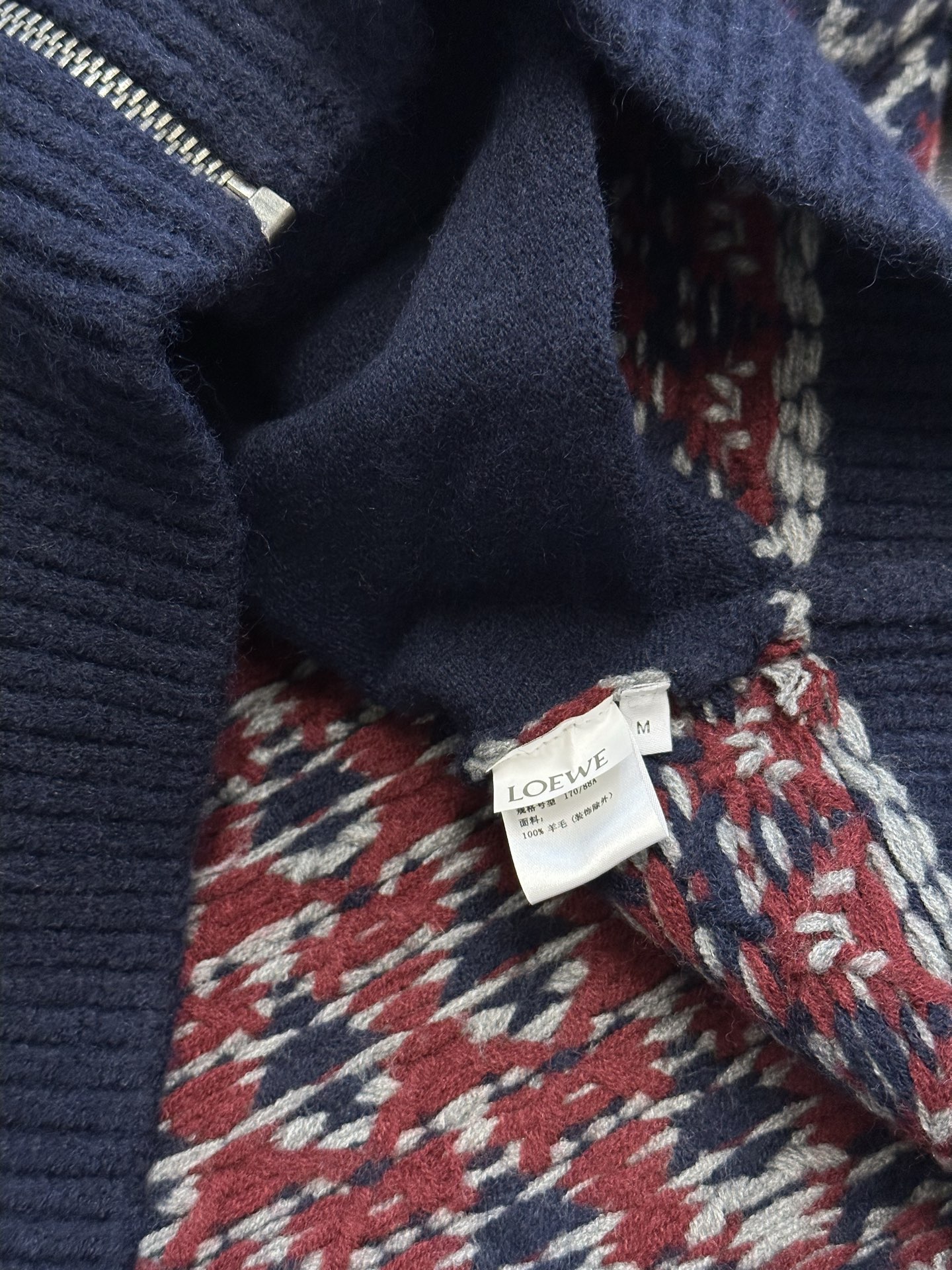 LOEWE wool zip-up cardigan  (H526Y16KAJ-5137）