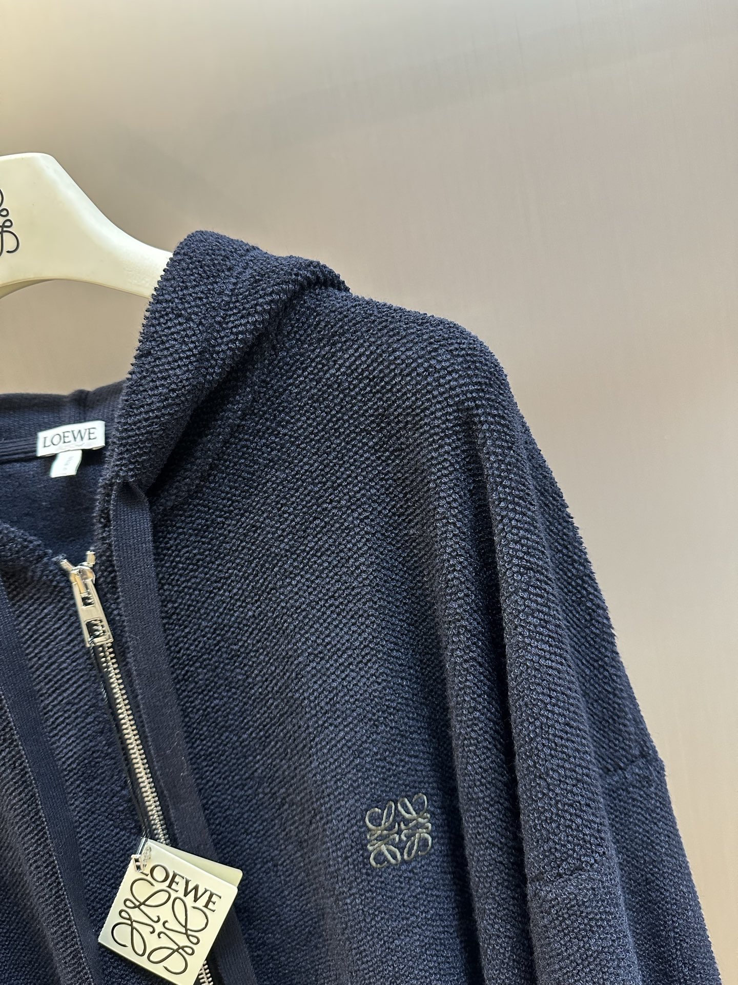 LOEWE Wool Anagram Zip-Up Hoodie (H526Y16KAT-5110）