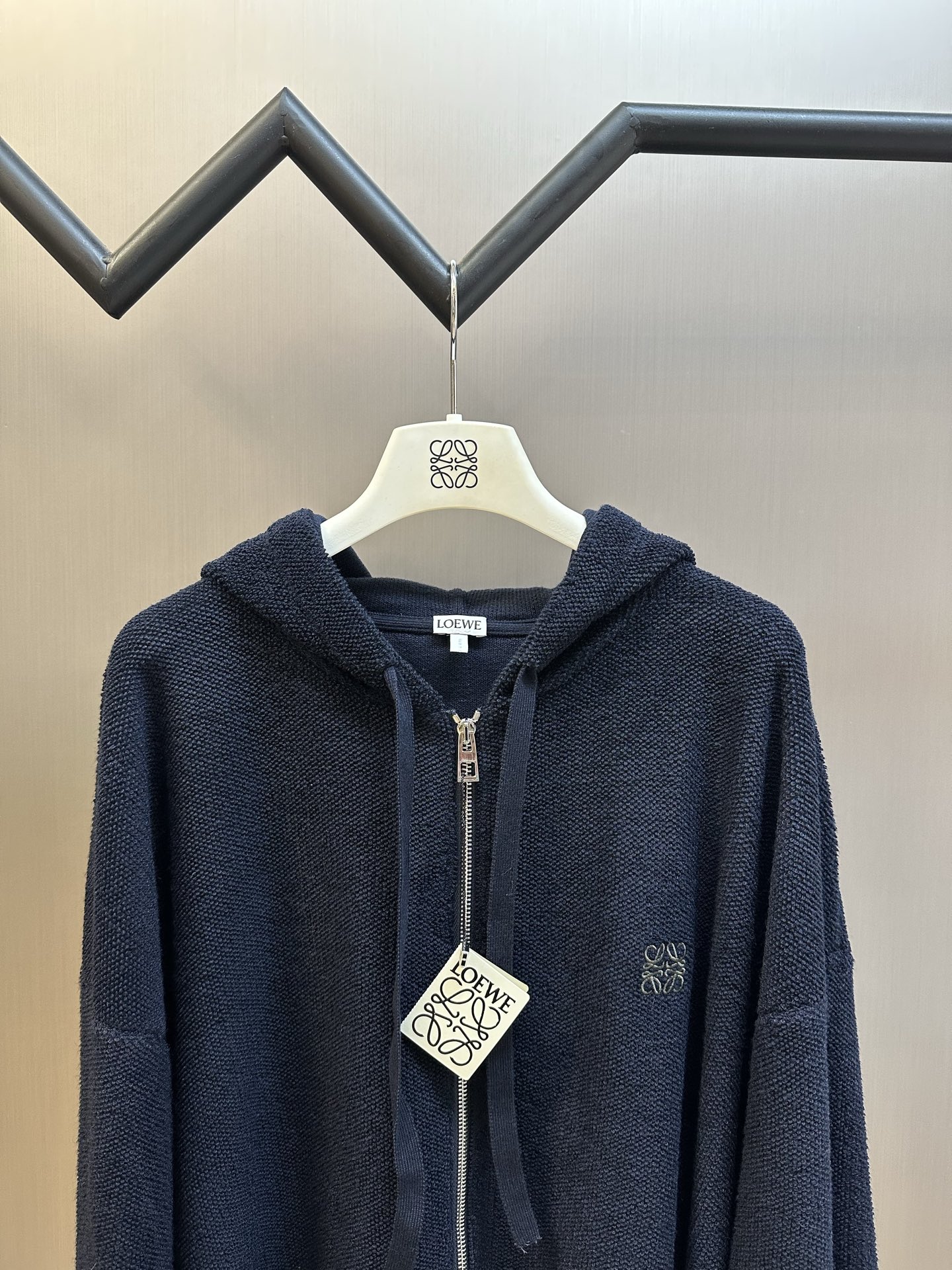 LOEWE Wool Anagram Zip-Up Hoodie (H526Y16KAT-5110）