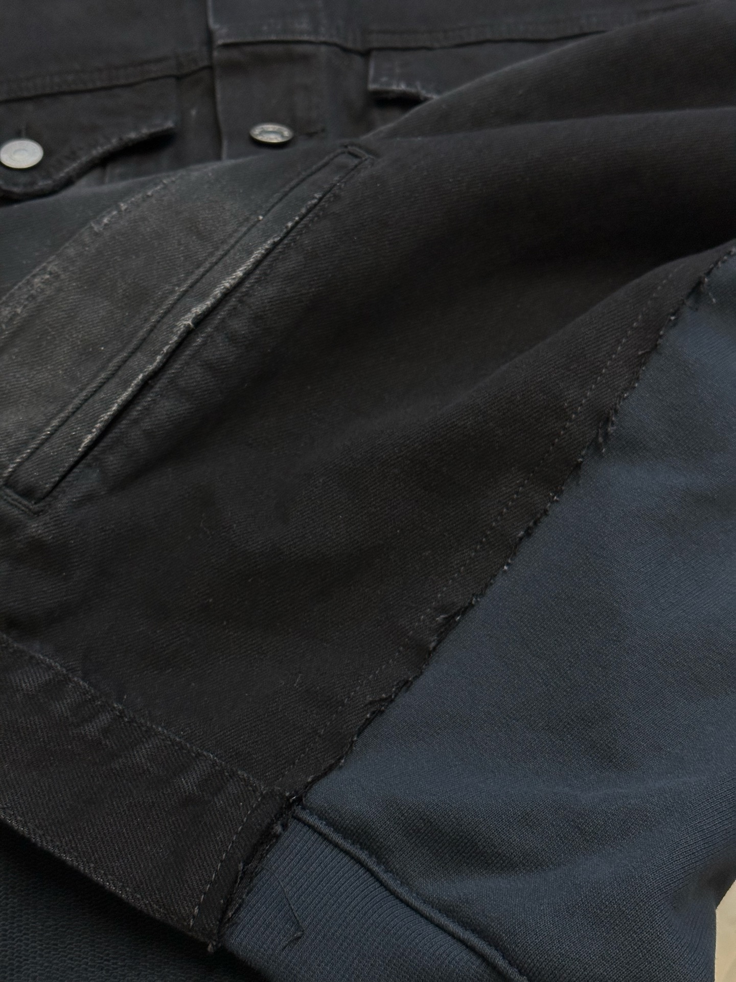 BALENCIAGA Two-Tone Denim And Jersey Jacket（850703TTW671037）