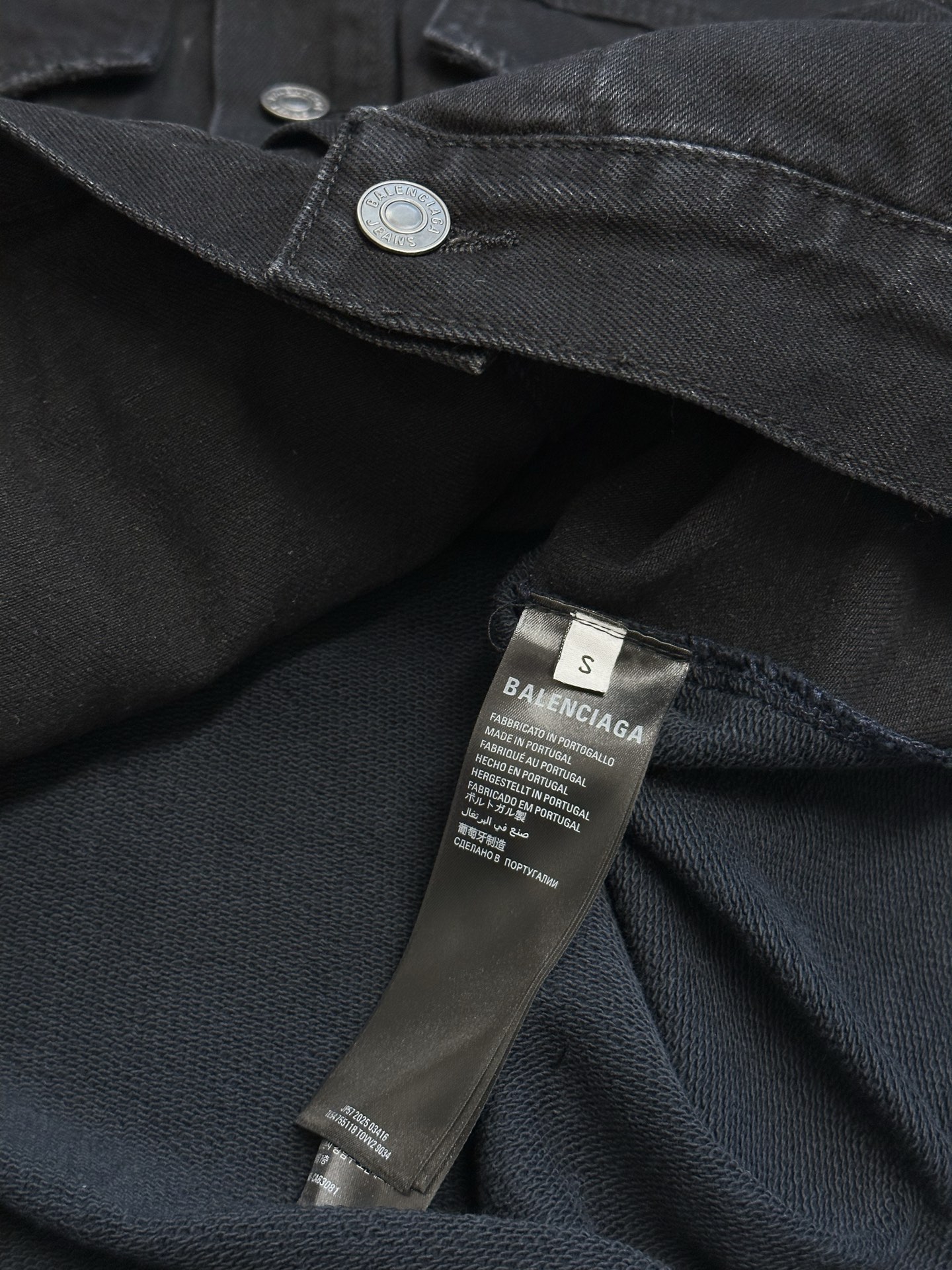 BALENCIAGA Two-Tone Denim And Jersey Jacket（850703TTW671037）