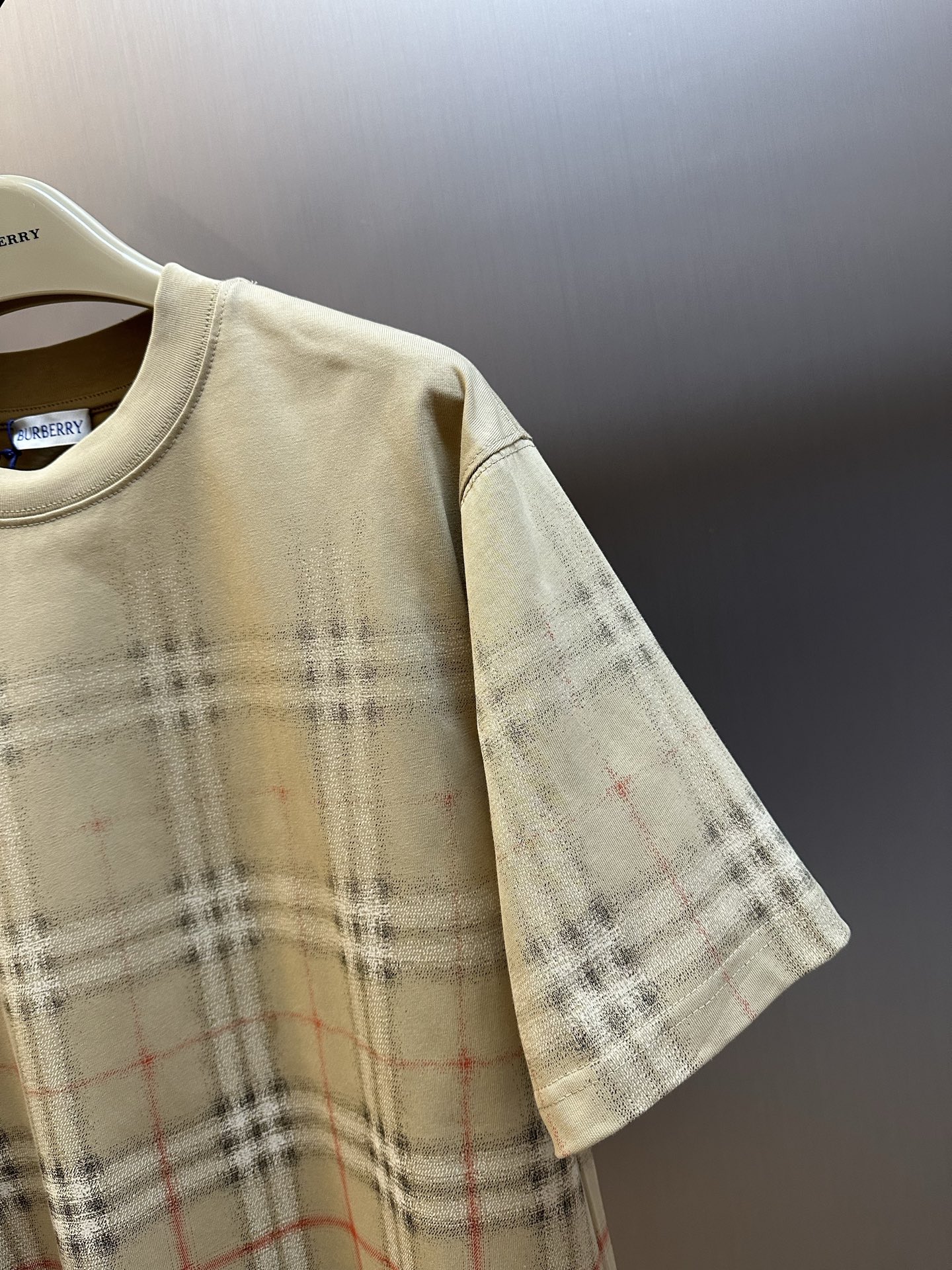 Burberry gradient check cotton T-shirt (beige)（81190221）