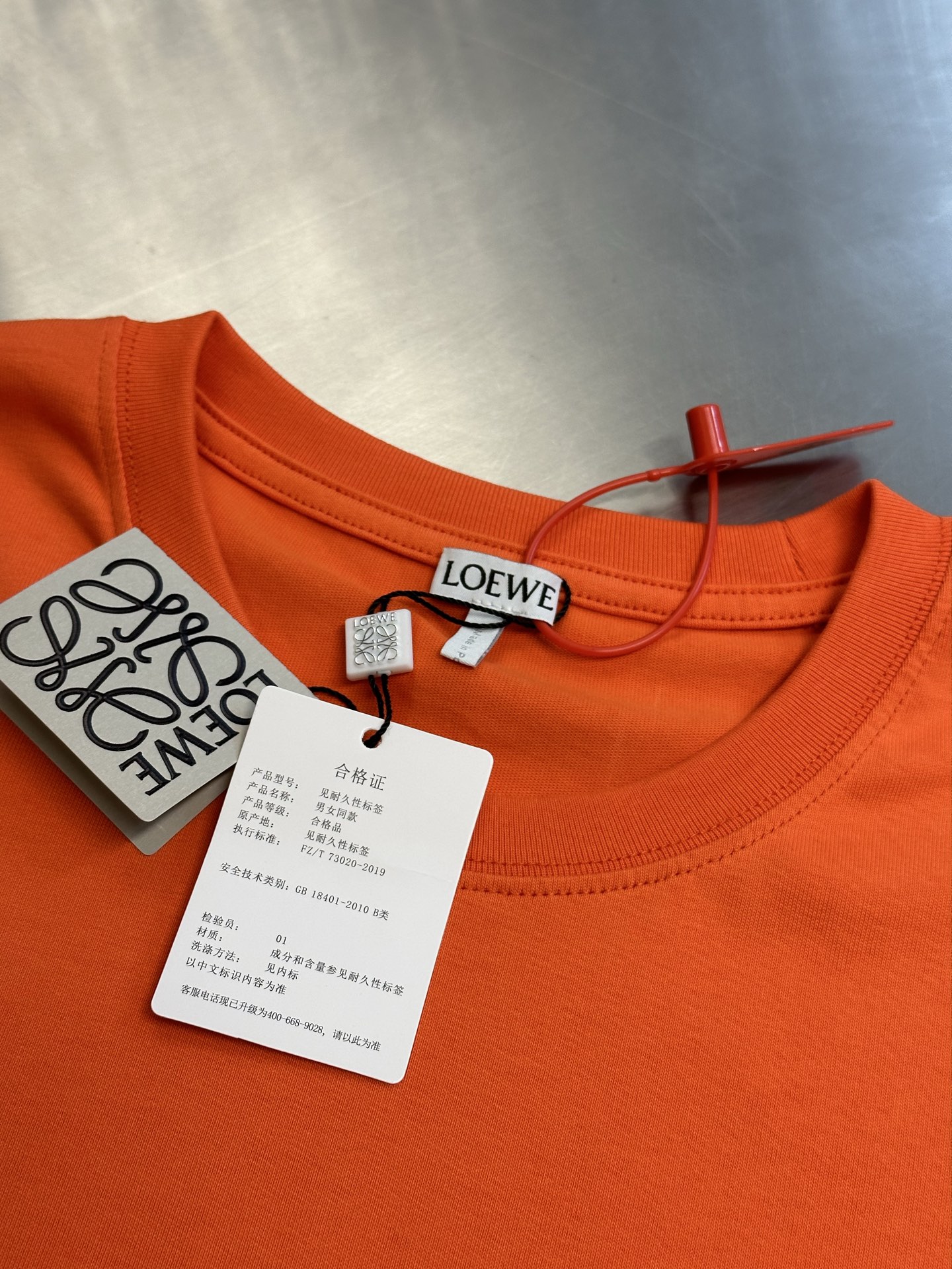 LOEWE Men T Shirts H526Y22XDE 9100 Orange (H526Y22XDE-9100）