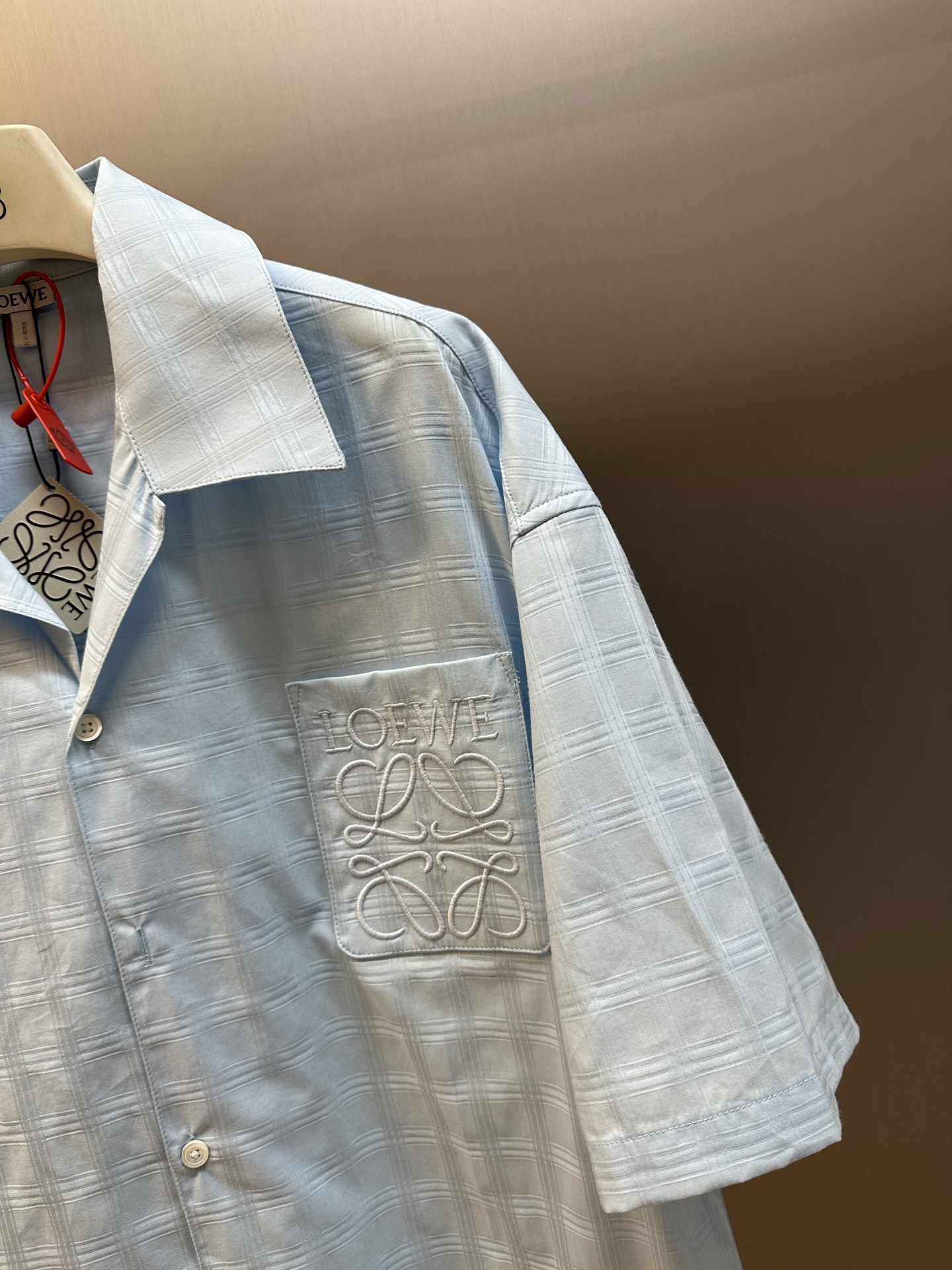 Loewe Short-Sleeve Shirt 'Light Blue'(H526Y05WEX-5140）