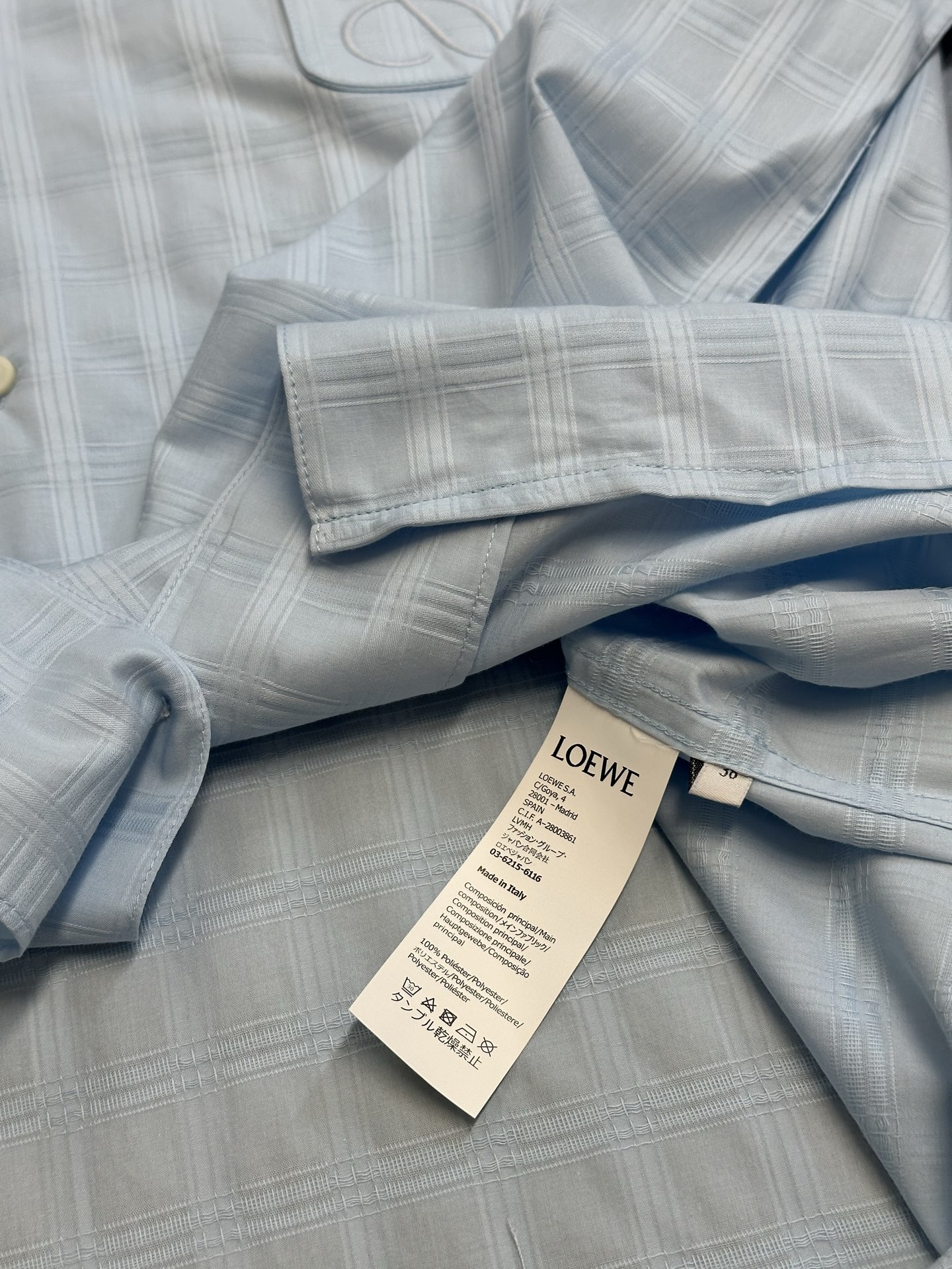 Loewe Short-Sleeve Shirt 'Light Blue'(H526Y05WEX-5140）