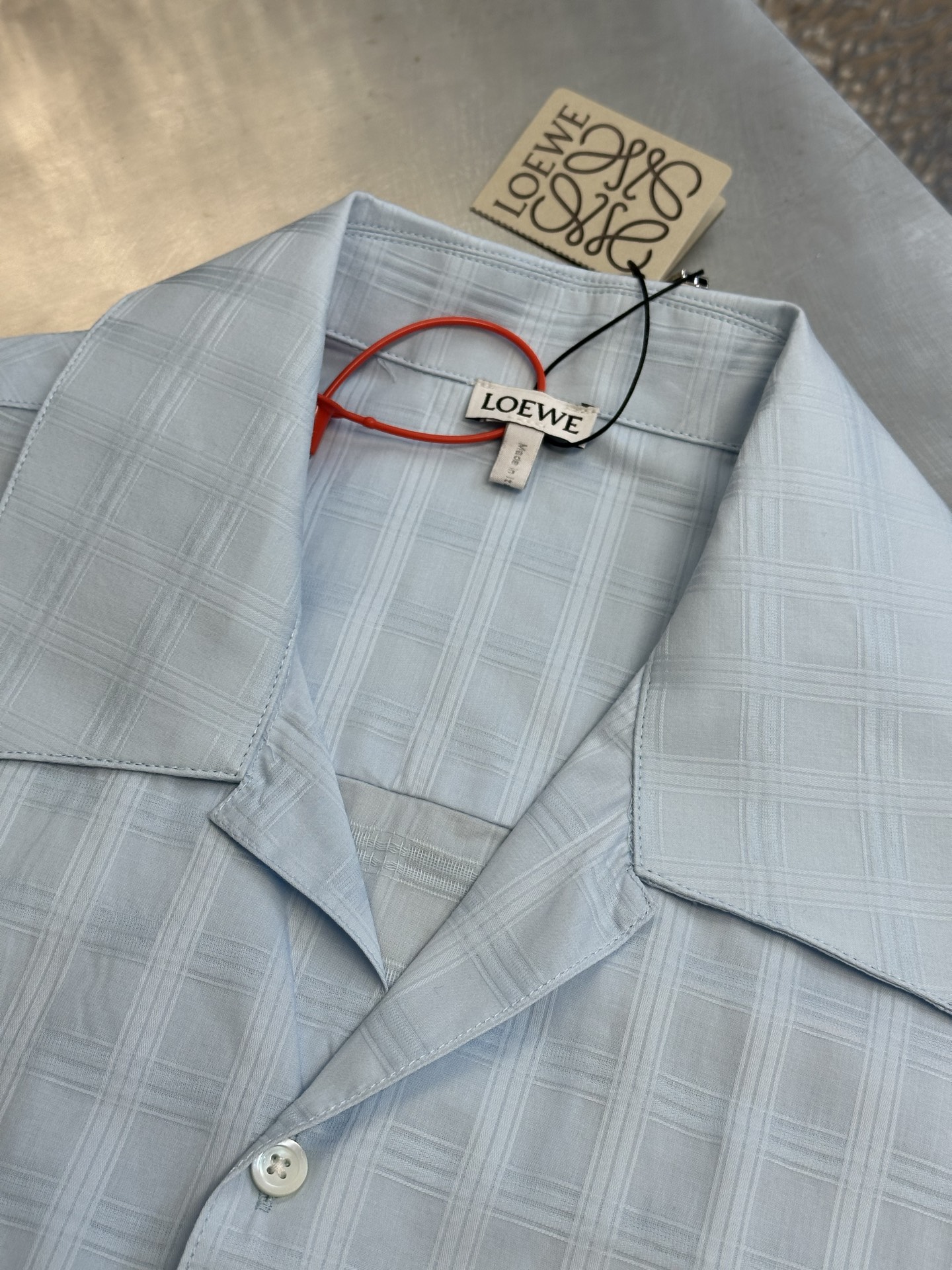 Loewe Short-Sleeve Shirt 'Light Blue'(H526Y05WEX-5140）