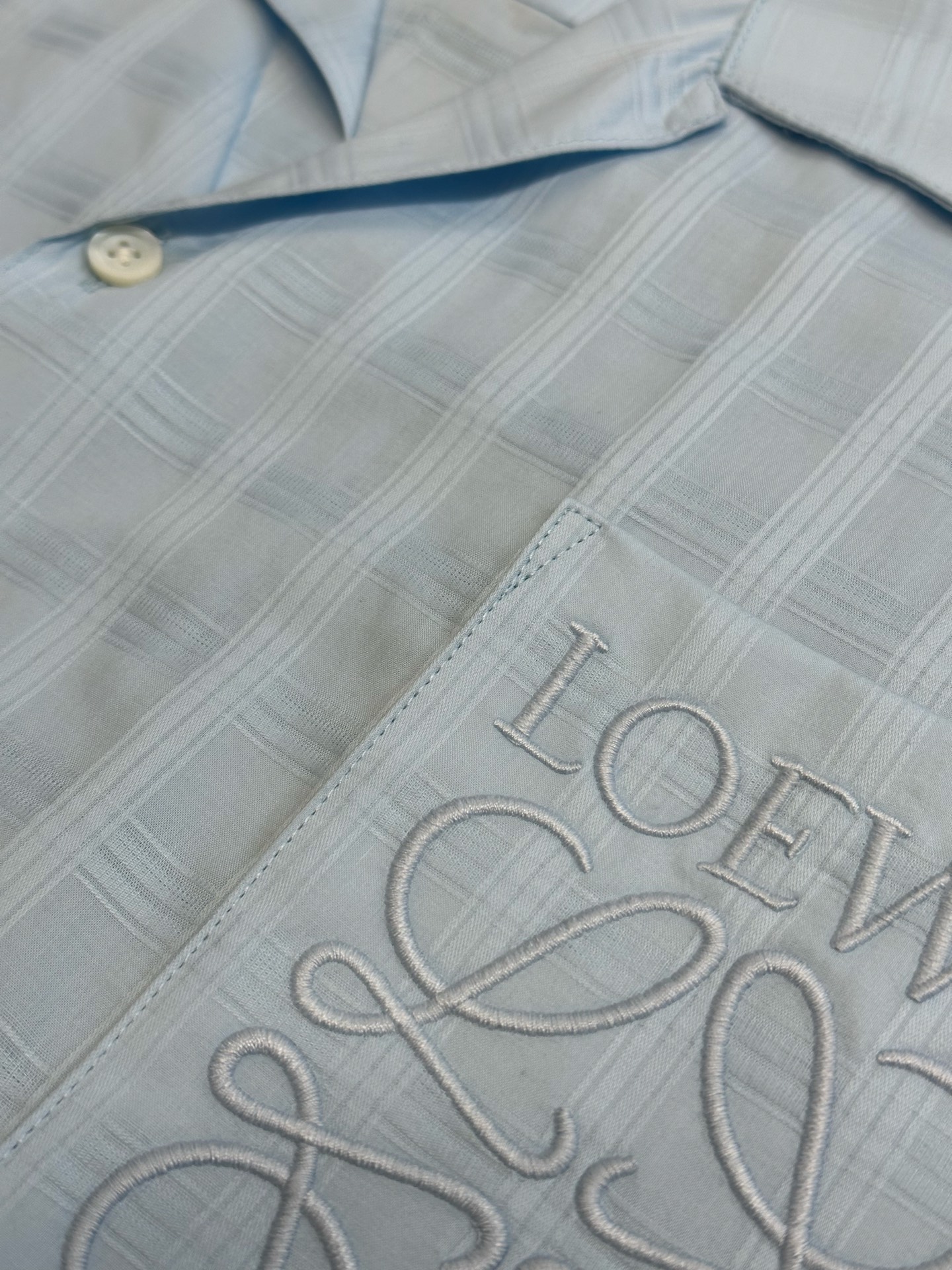 Loewe Short-Sleeve Shirt 'Light Blue'(H526Y05WEX-5140）