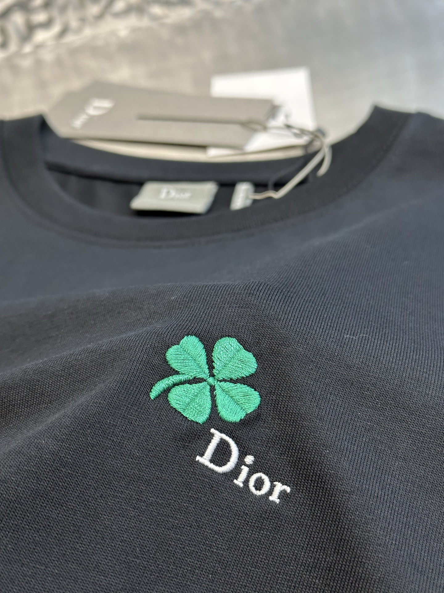 Dior Clover graphic embroidered T-shirt（683J614A3036_C986）