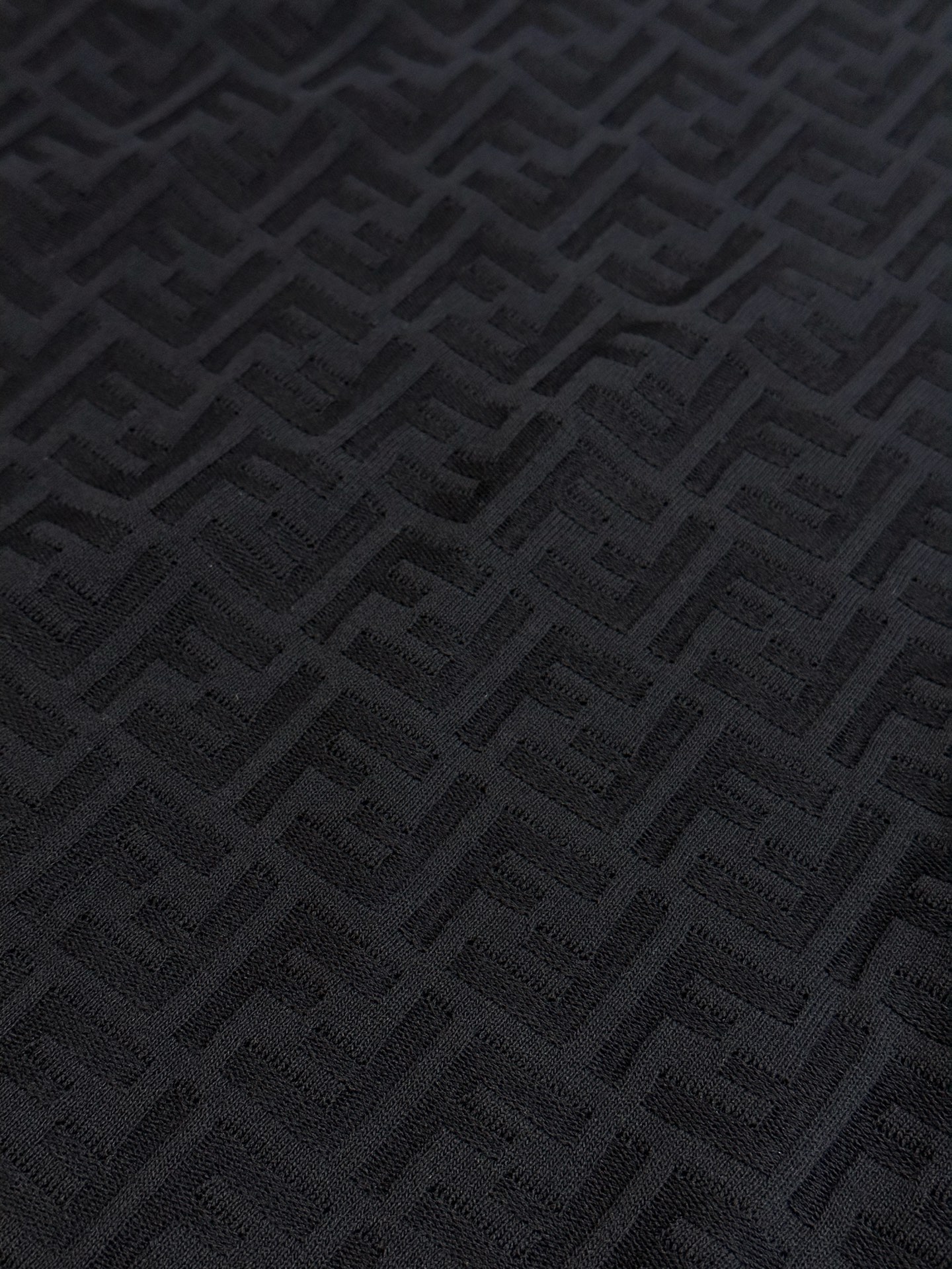 FENDI Black FF Cotton and Viscose Fiber Sweater (FZXD57AUZRF0GME）