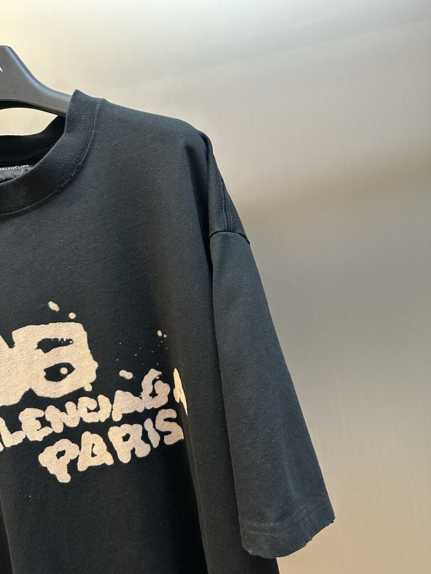 BALENCIAGA Hand-Drawn BB Icon T-shirt Medium Fit "Black"（612966TNVN41059）