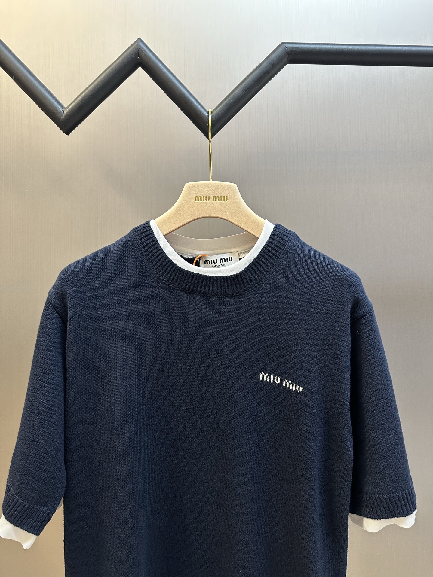 MIUMIU Cashmere crew-neck sweater（MMLB62-174K-F0008-S-OOO）