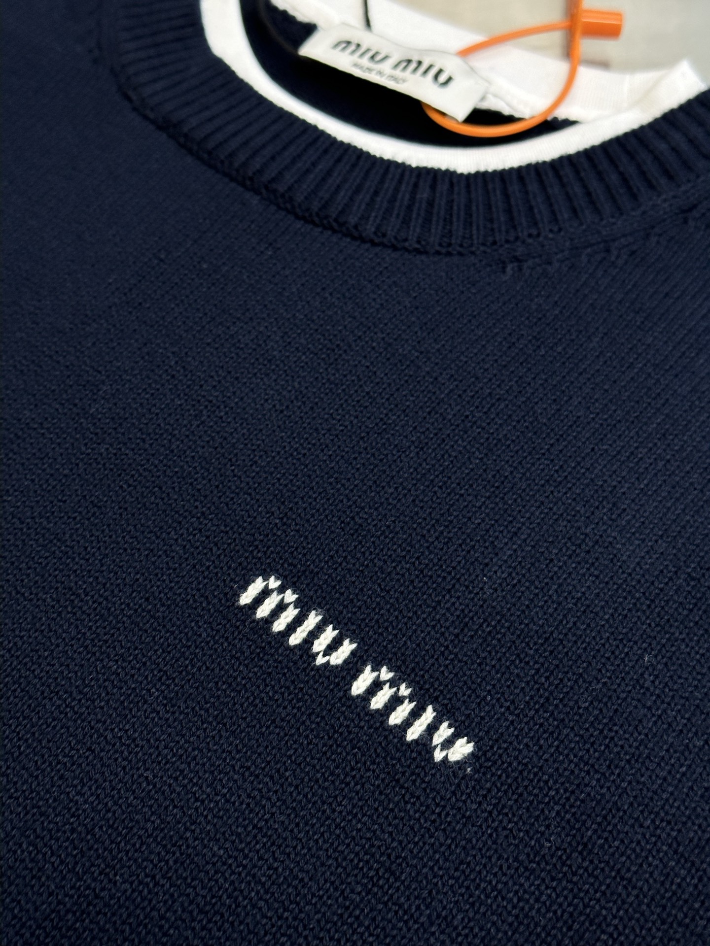 MIUMIU Cashmere crew-neck sweater（MMLB62-174K-F0008-S-OOO）