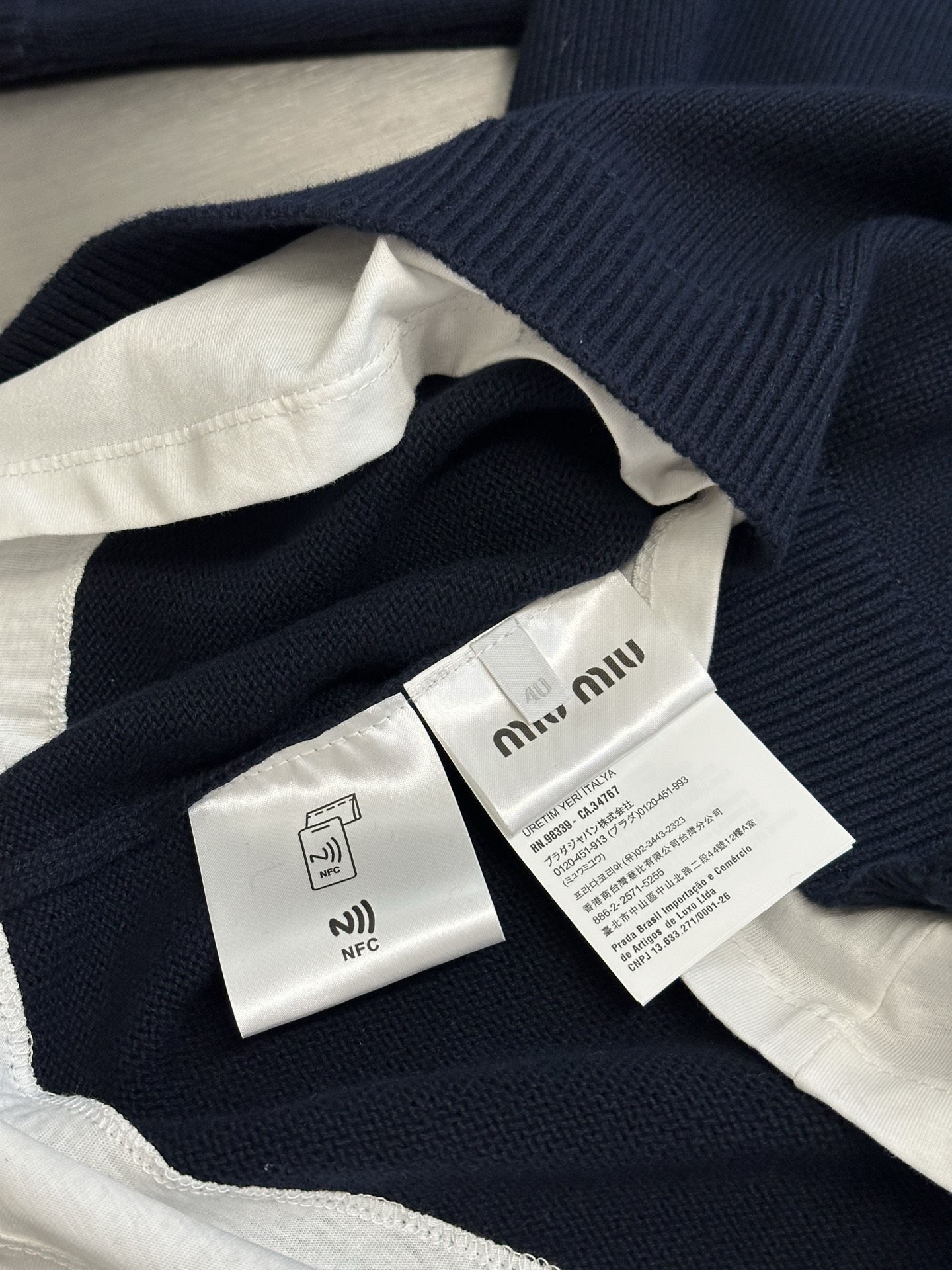 MIUMIU Cashmere crew-neck sweater（MMLB62-174K-F0008-S-OOO）