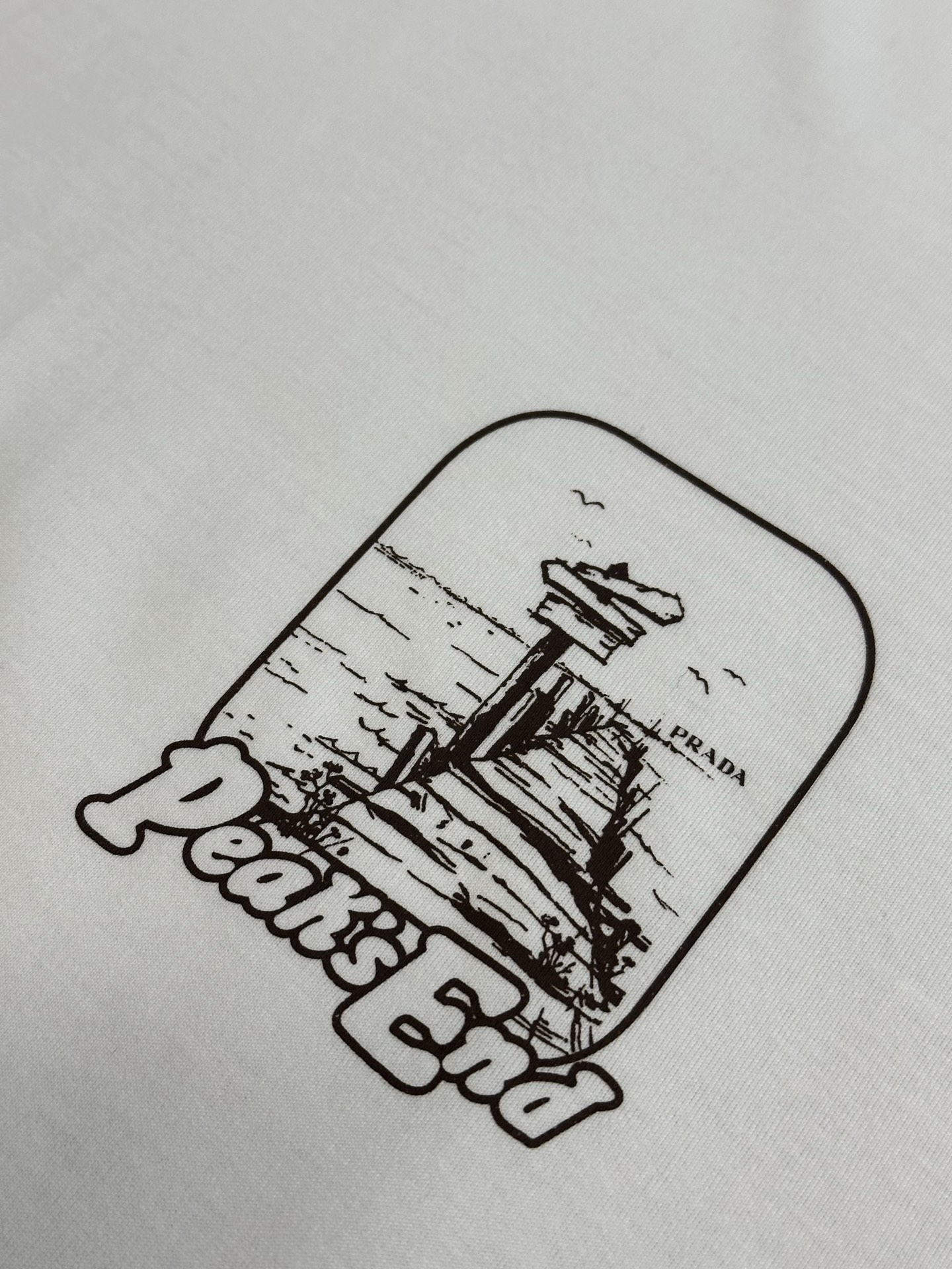 Prada printed cotton T-shirt (UJN972-1851-F0963-S-OOO）