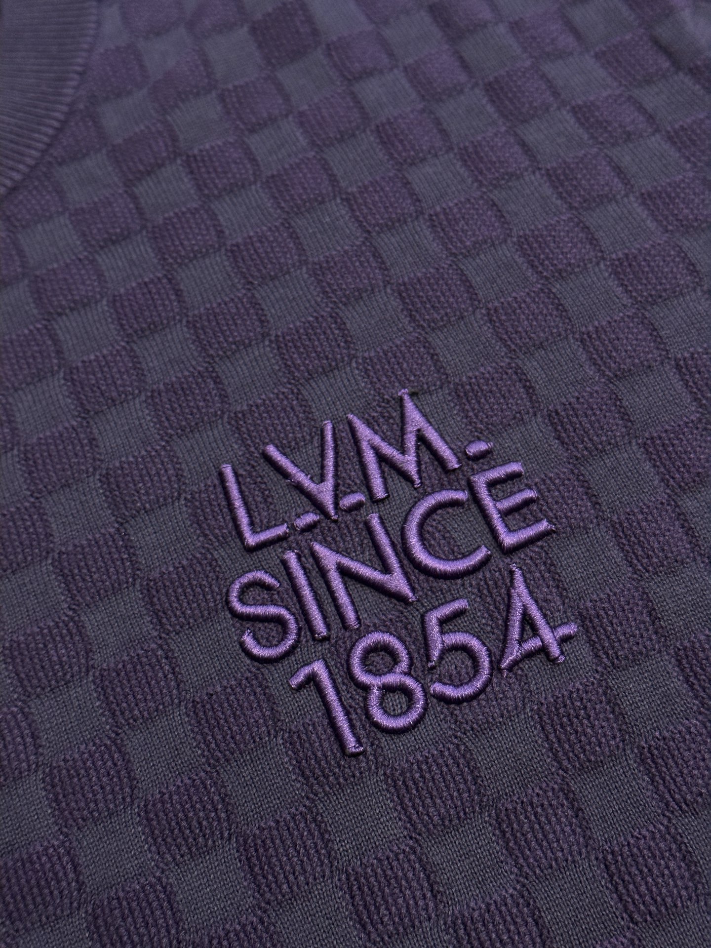 Louis Vuitton DAMIER Jacquard Short-Sleeve Crew Neck Shirt（1AJTVG）