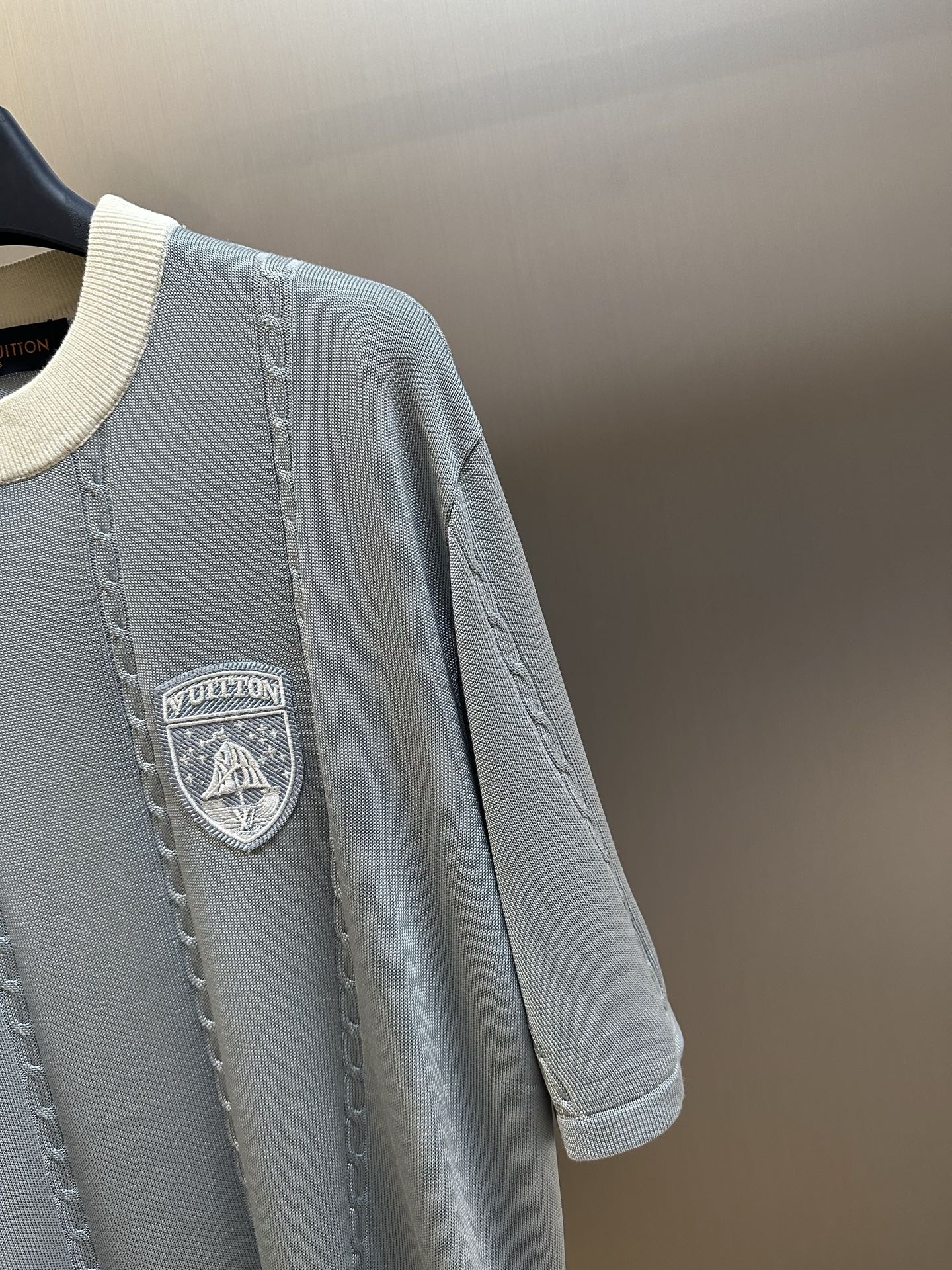 Louis Vuitton Silk-Cotton Short-Sleeved Crewneck（1AIJYJ）