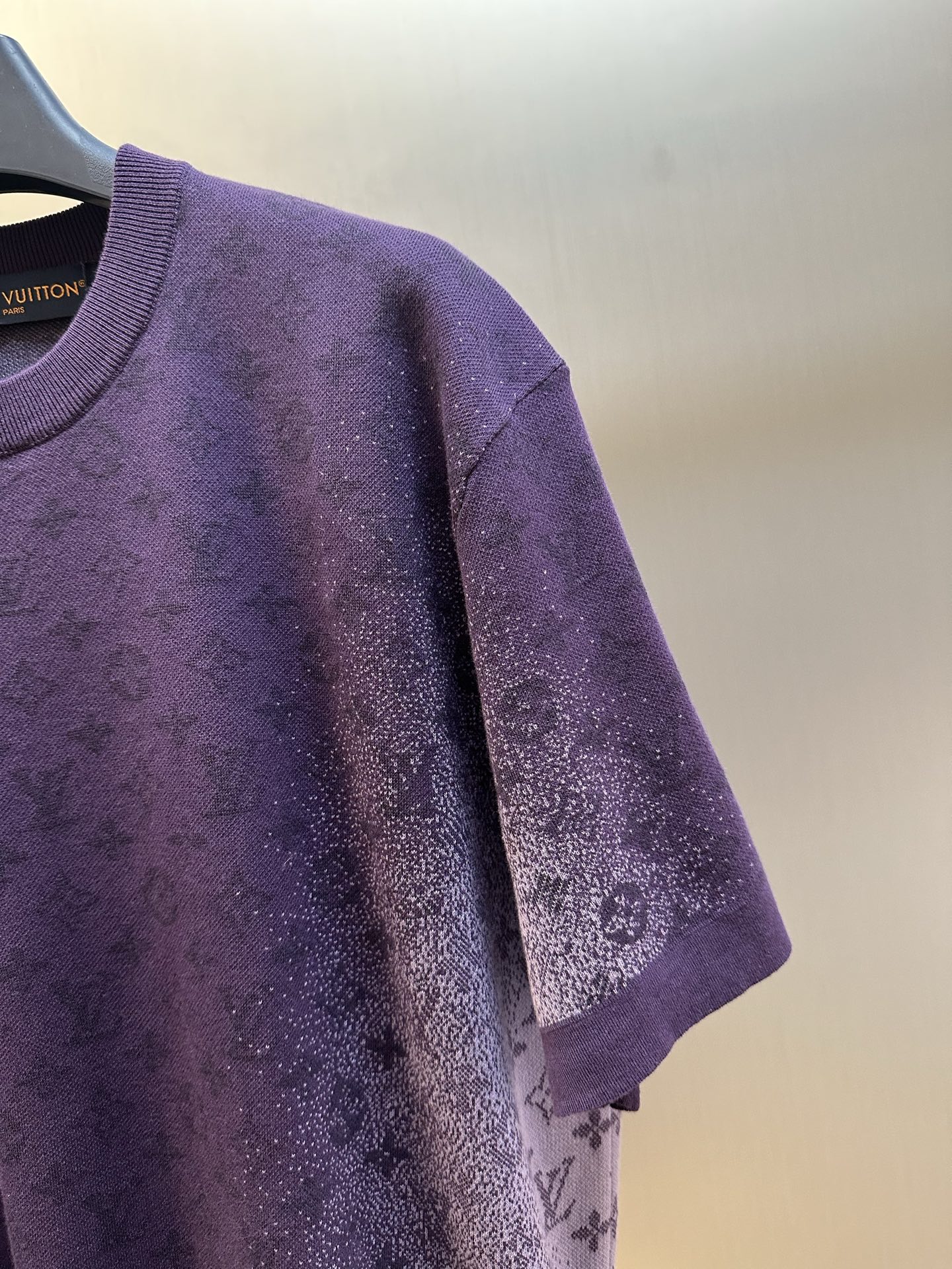 Louis Vuitton Monogram pattern jacquard short-sleeved crew neck top（1AJTV8）