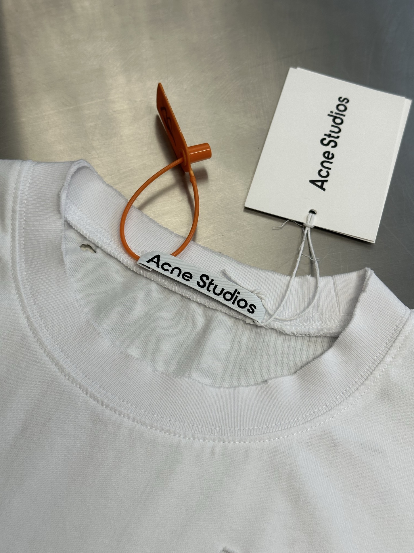 Acne Studios White Logo T-shirt 'Optic White'  (CL0294-183）