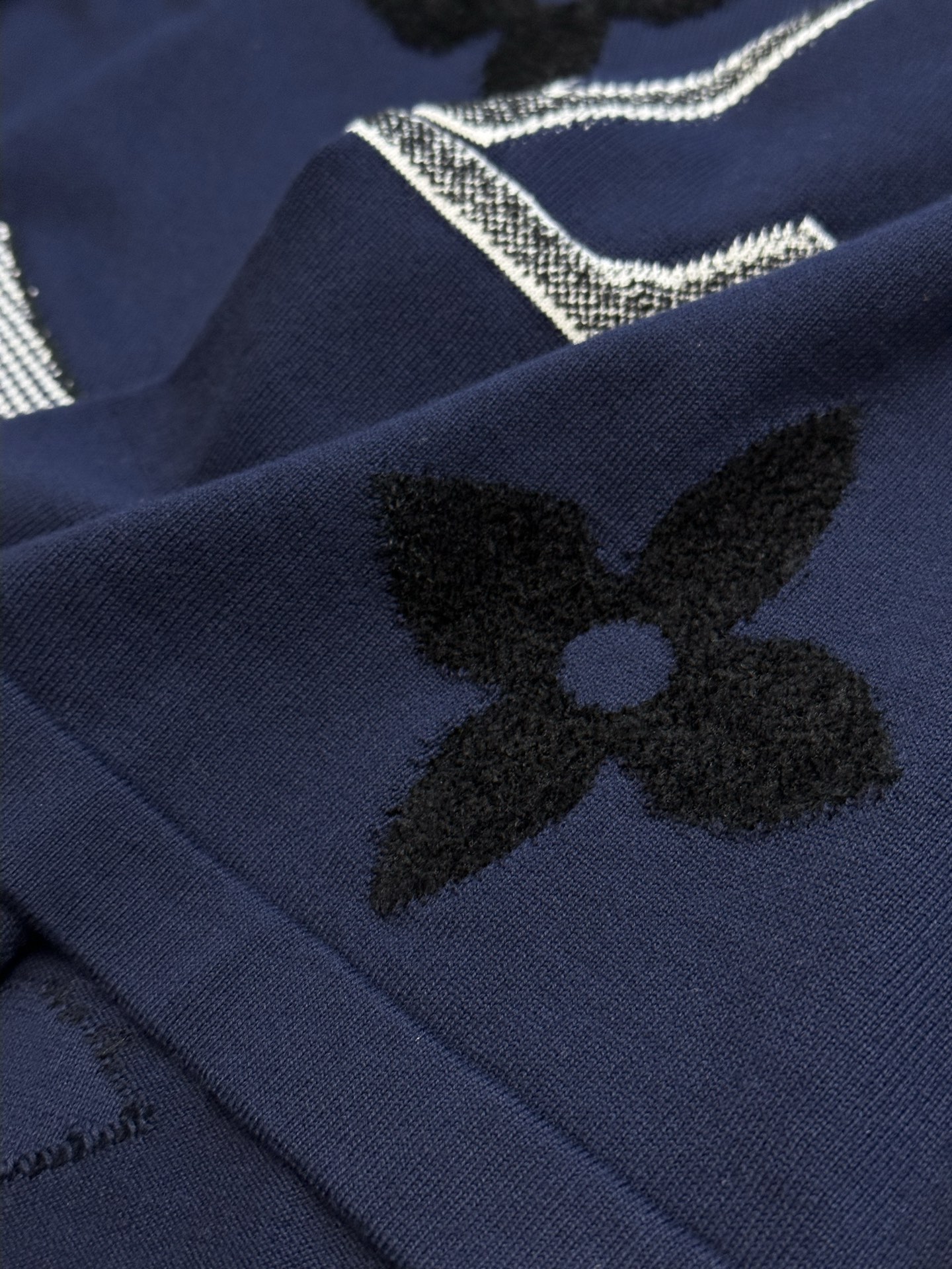 Louis Vuitton Monogram Pattern Short-Sleeve Knit Crew Neck Top（1AJBW9）