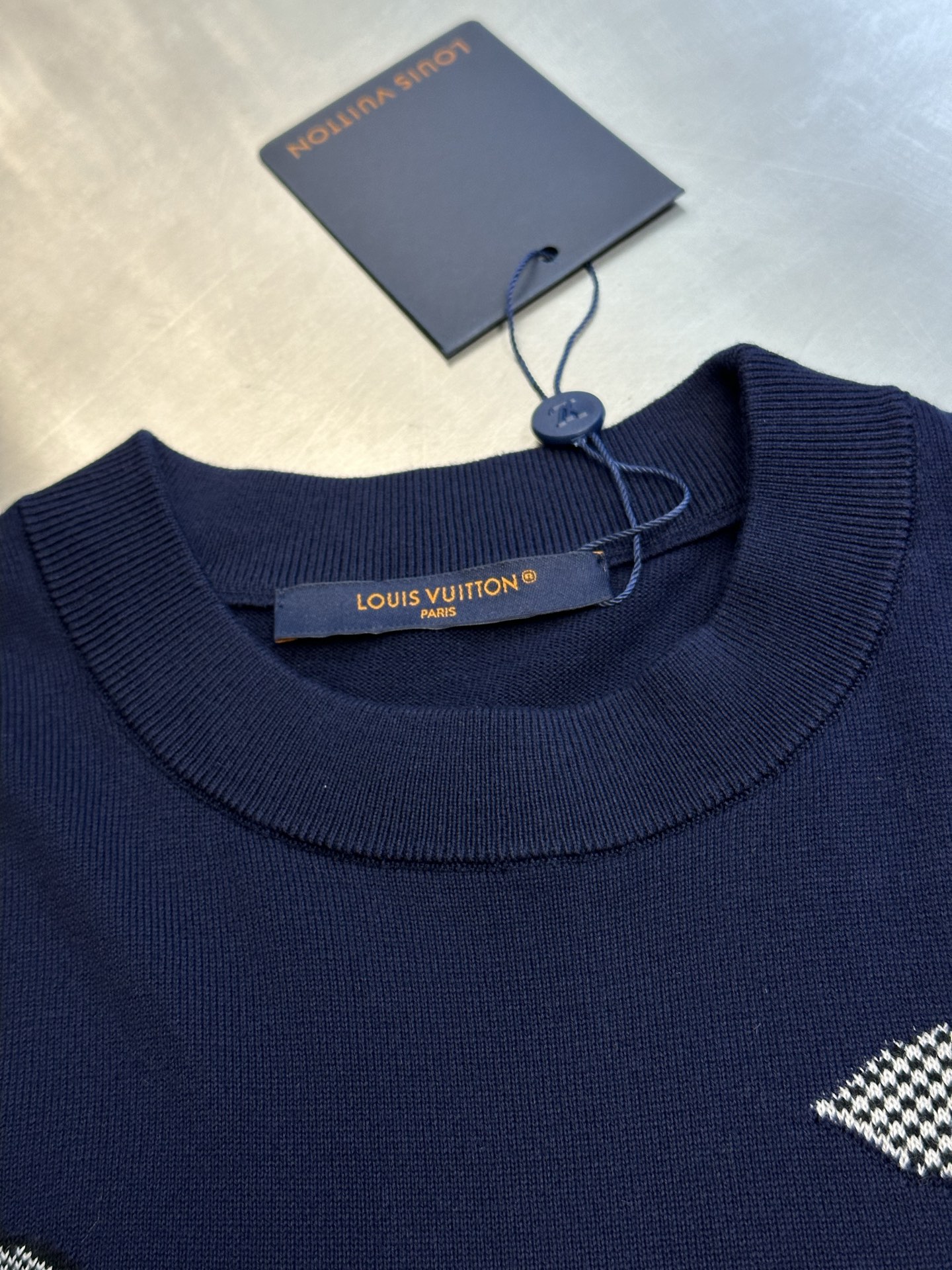 Louis Vuitton Monogram Pattern Short-Sleeve Knit Crew Neck Top（1AJBW9）