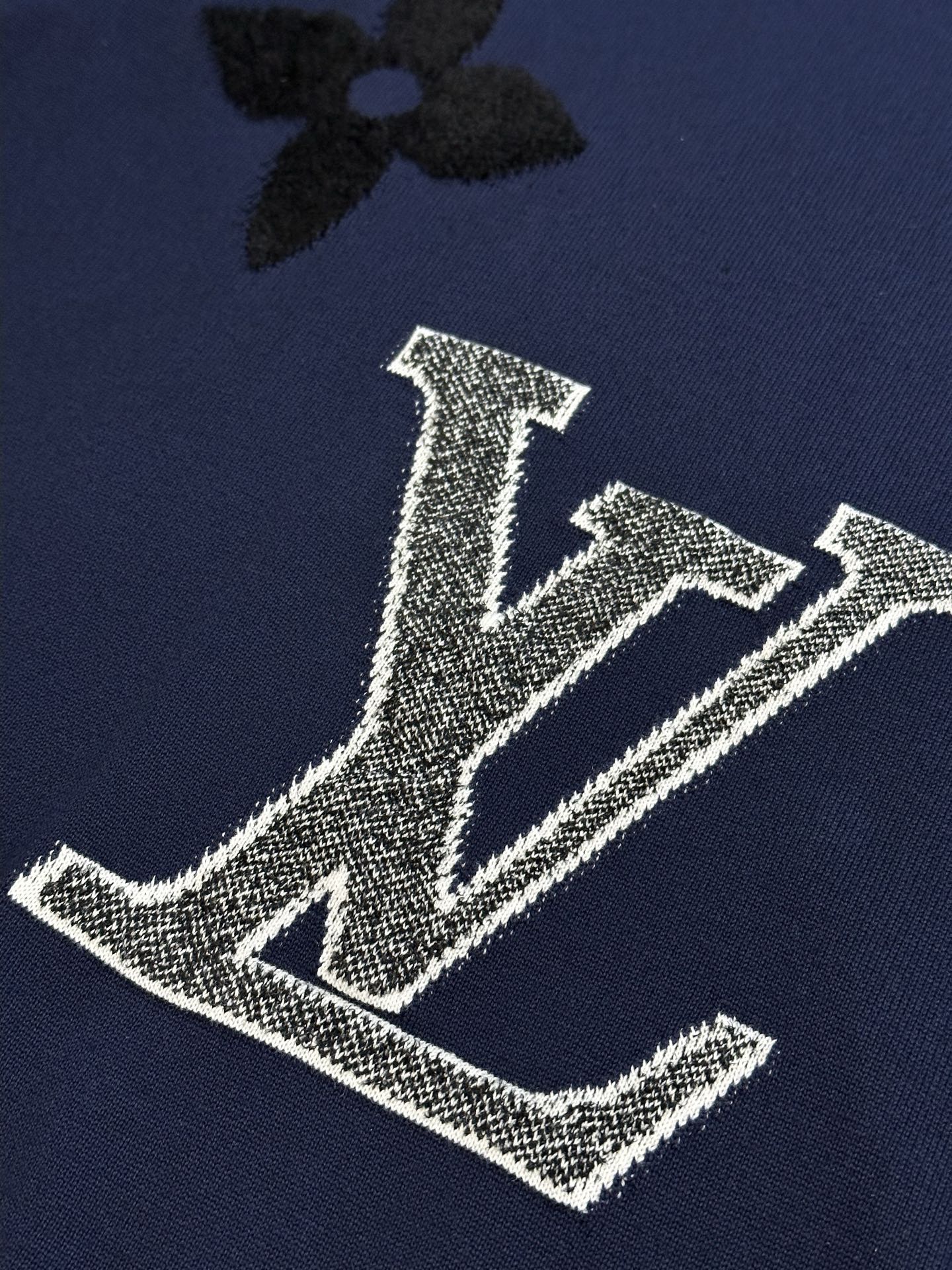 Louis Vuitton Monogram Pattern Short-Sleeve Knit Crew Neck Top（1AJBW9）