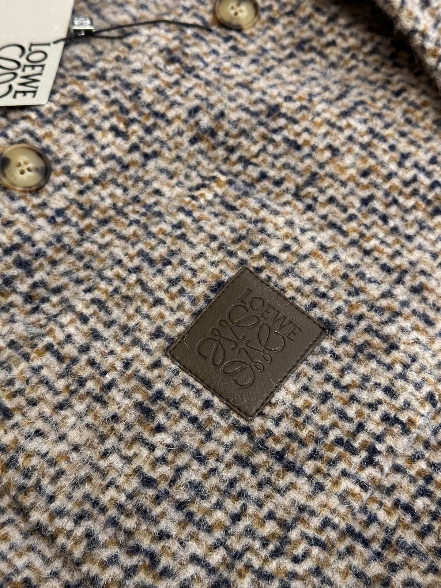 LOEWE wool and alpaca blend coat and shirt, beige(H526Y02X55-6853）