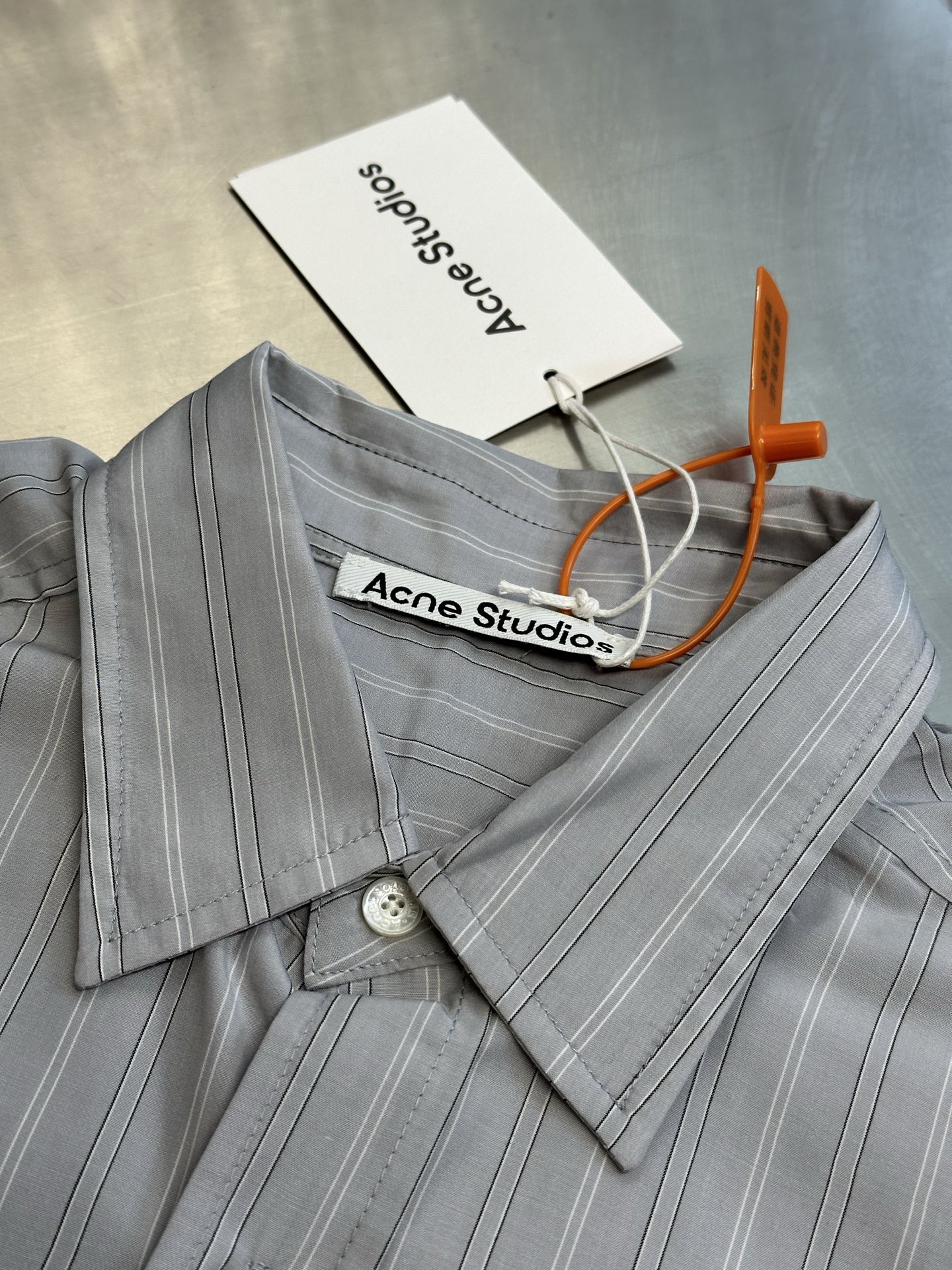 Acne Studios Striped Button-Down Shirt - Grey/Multicolor(BB0698-AM4）
