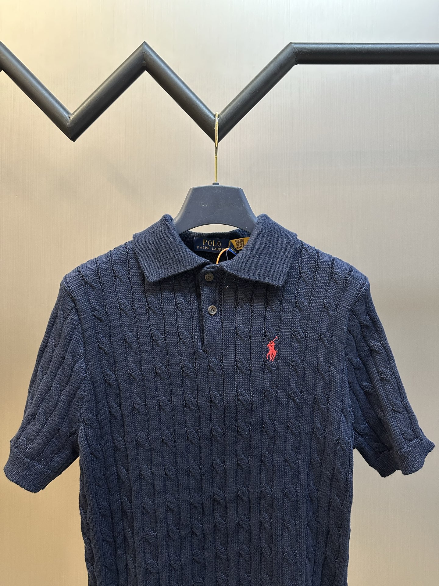 Polo Ralph Lauren Standard Edition Cable Knit Cotton Polo Collar Knit Sweater（MNPOSWE1N820014-400）