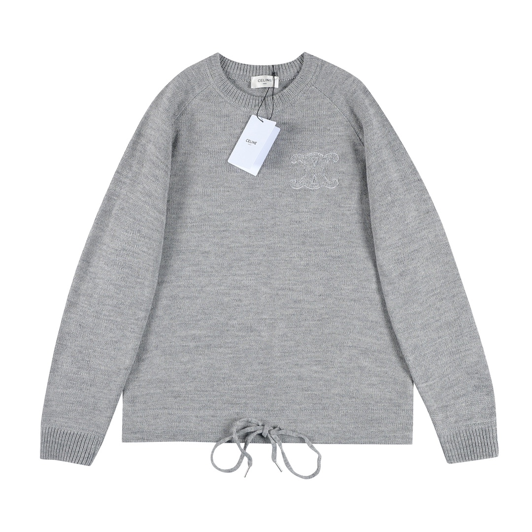 CELINE Triomphe Crew Neck Sweater (2AE4U742X-08GC）