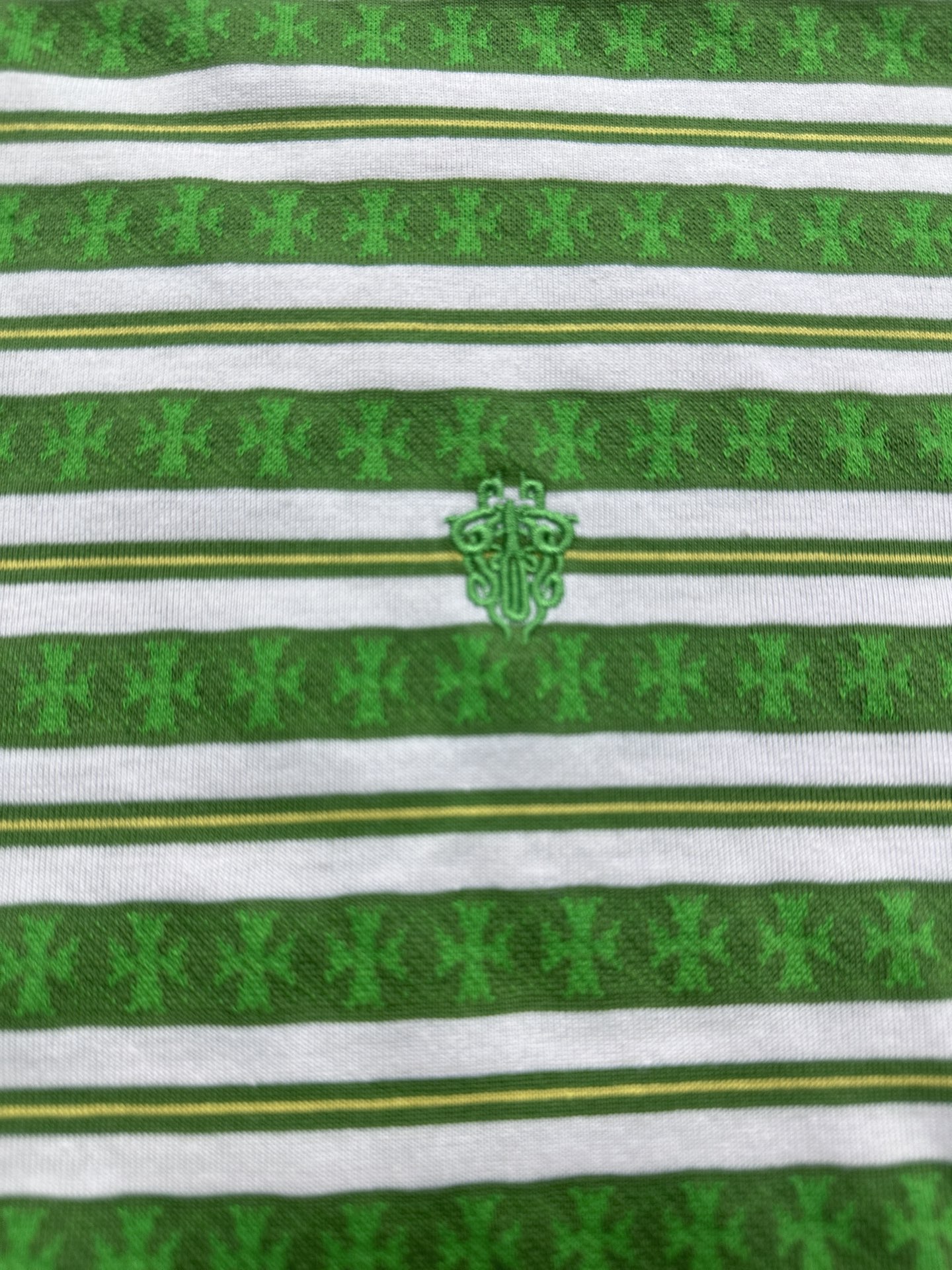 CHROME HEARTS Striped Logo T-shirt Green（CH-036009158）