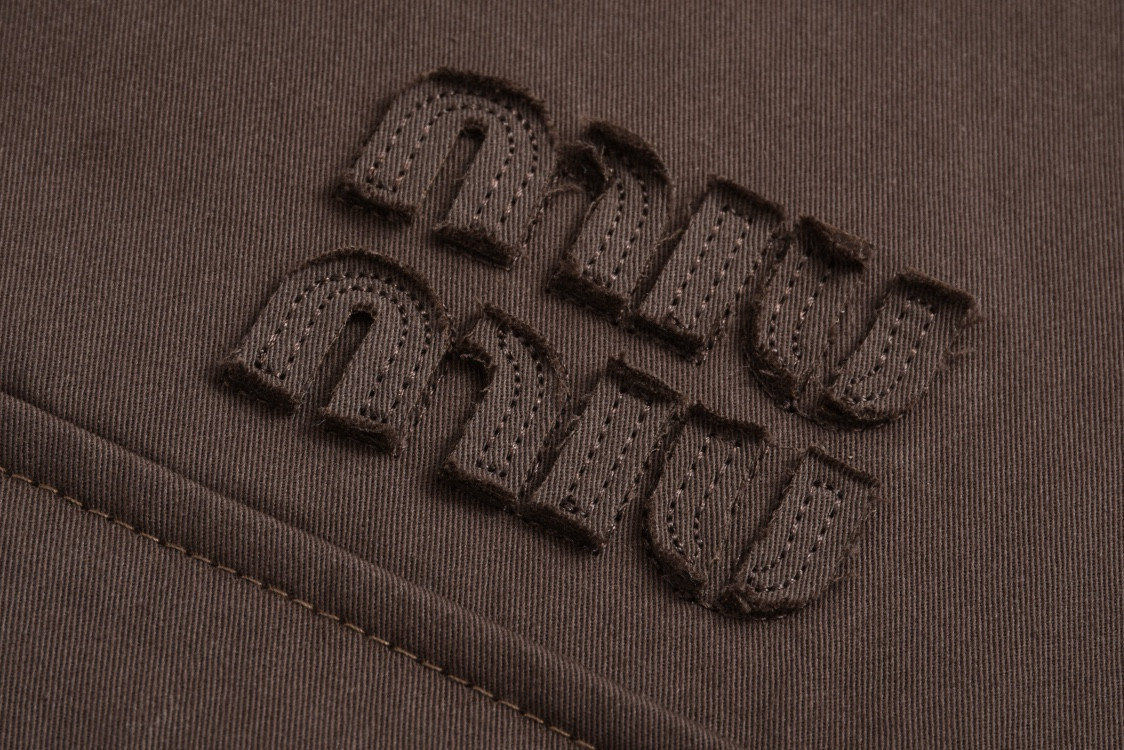 MIU MIU solid color lettering embroidered zip-up jacket（ML1053-144D-F0324-S-OOO）