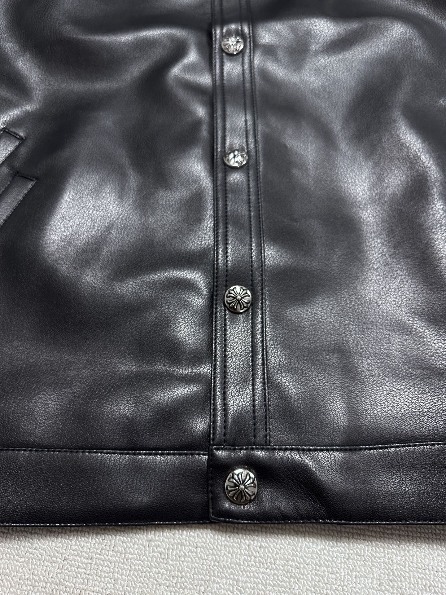 Chrome Hearts Flame vine embroidered leather jacket (CH-0000136）