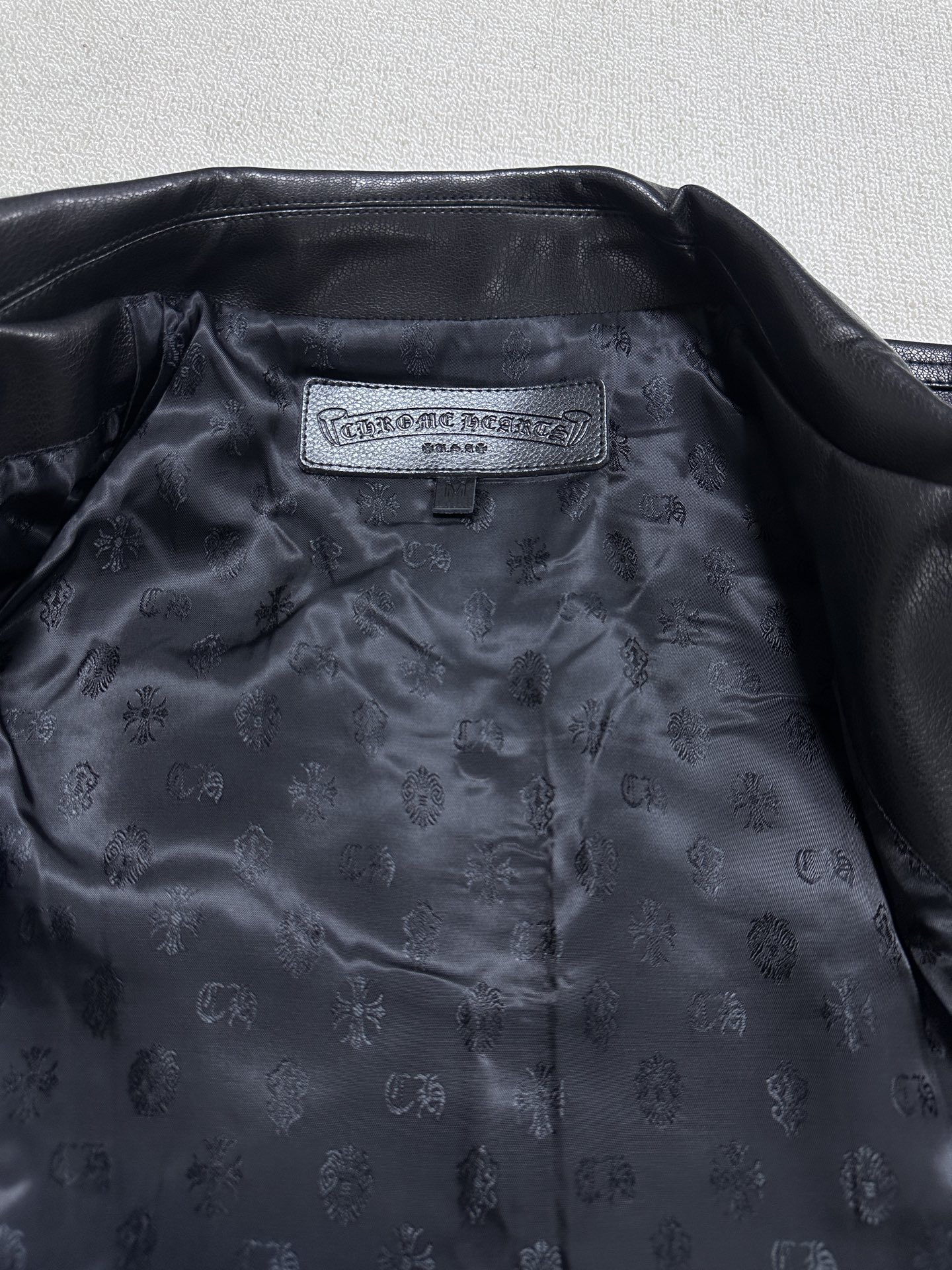 Chrome Hearts Flame vine embroidered leather jacket (CH-0000136）