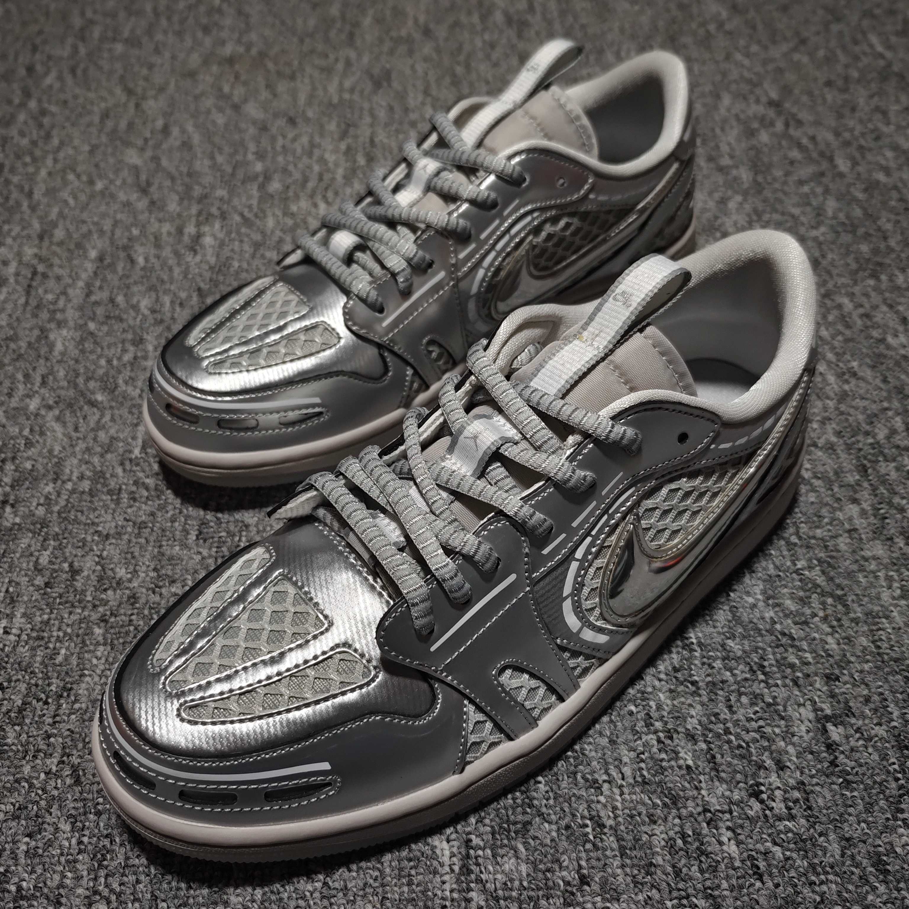 Nike Air Jordan 1 Low Method of Make "Neutral Grey/White/Pewter Grey/Metallic Silver"（HQ2186-002）
