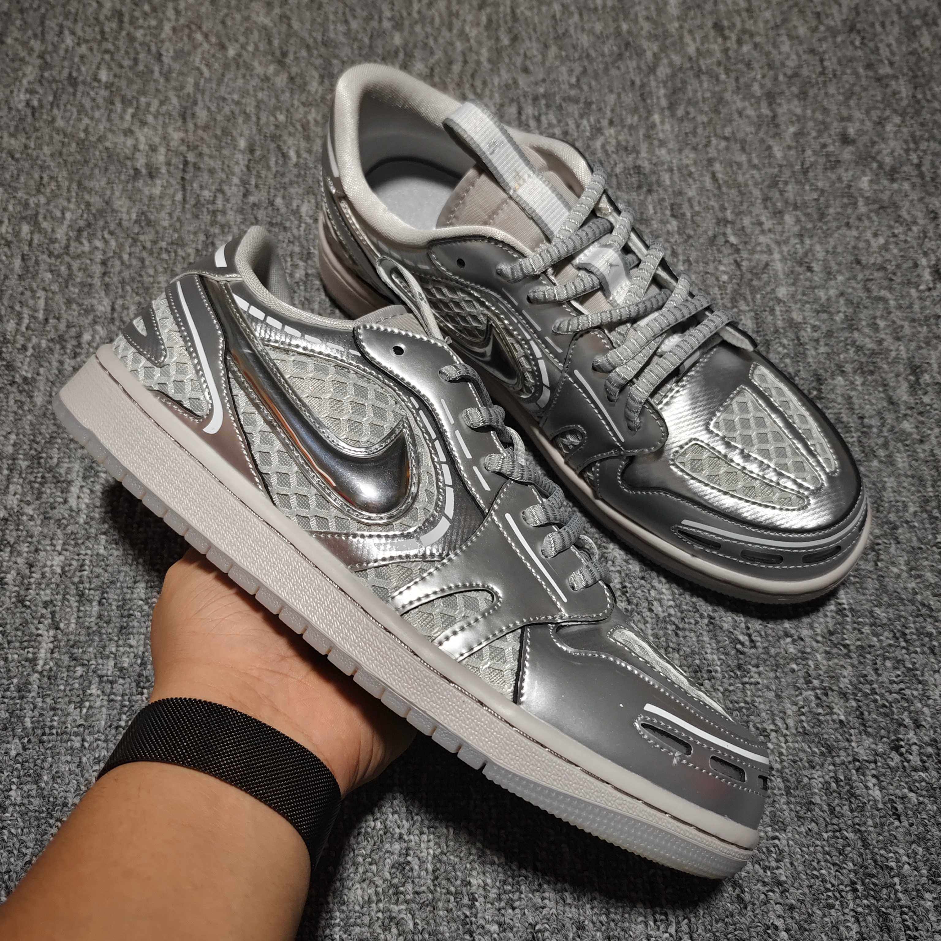 Nike Air Jordan 1 Low Method of Make "Neutral Grey/White/Pewter Grey/Metallic Silver"（HQ2186-002）
