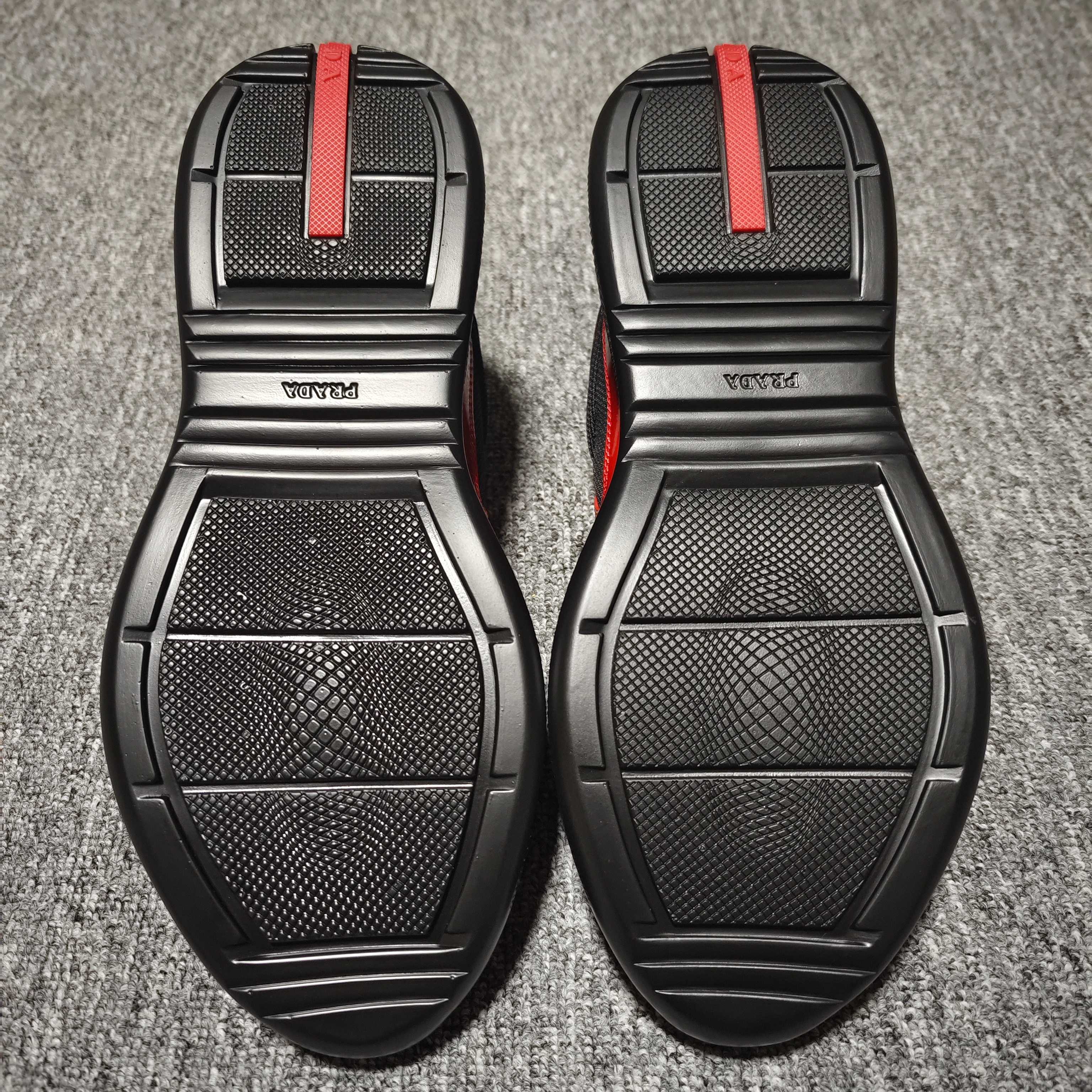 Prada America's Cup Cushioning Anti-Slip Wear-Resistant Breathability Low-Top Athletic Shoes Men's Red Black（2EG293_3KZU_F0118）
