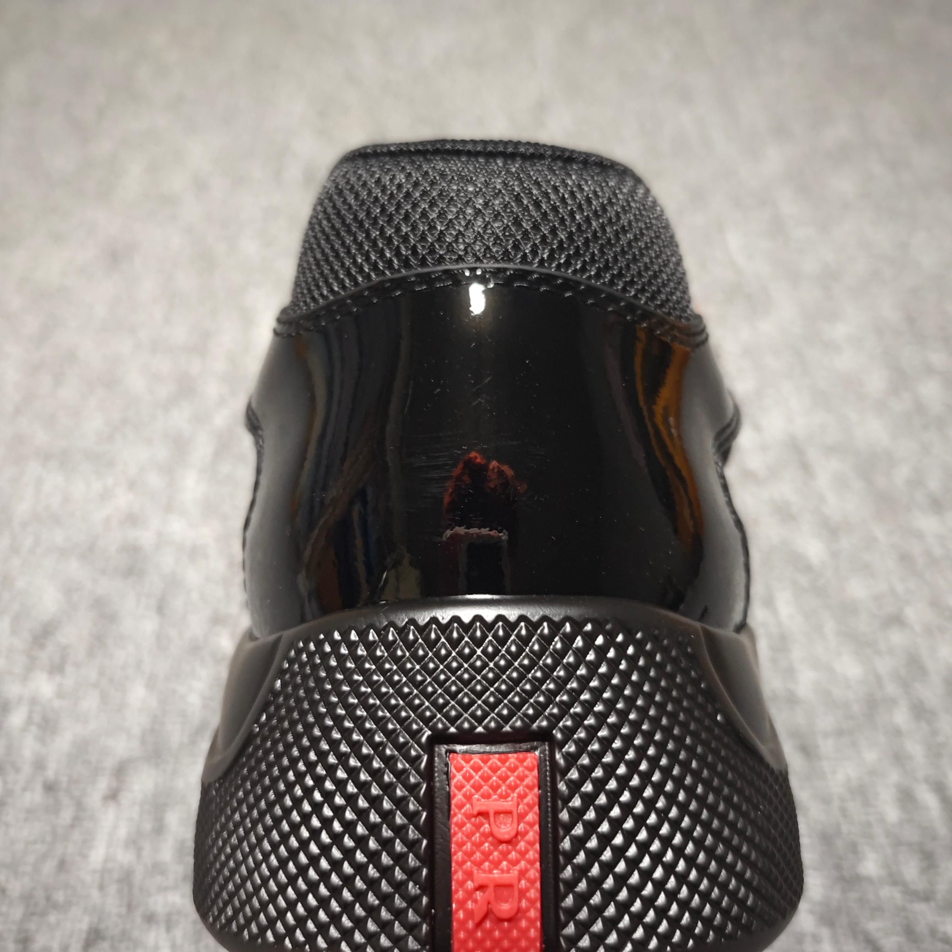 Prada America's Cup Cushioning Anti-Slip Wear-Resistant Breathability Low-Top Athletic Shoes Men's Red Black（2EG293_3KZU_F0118）