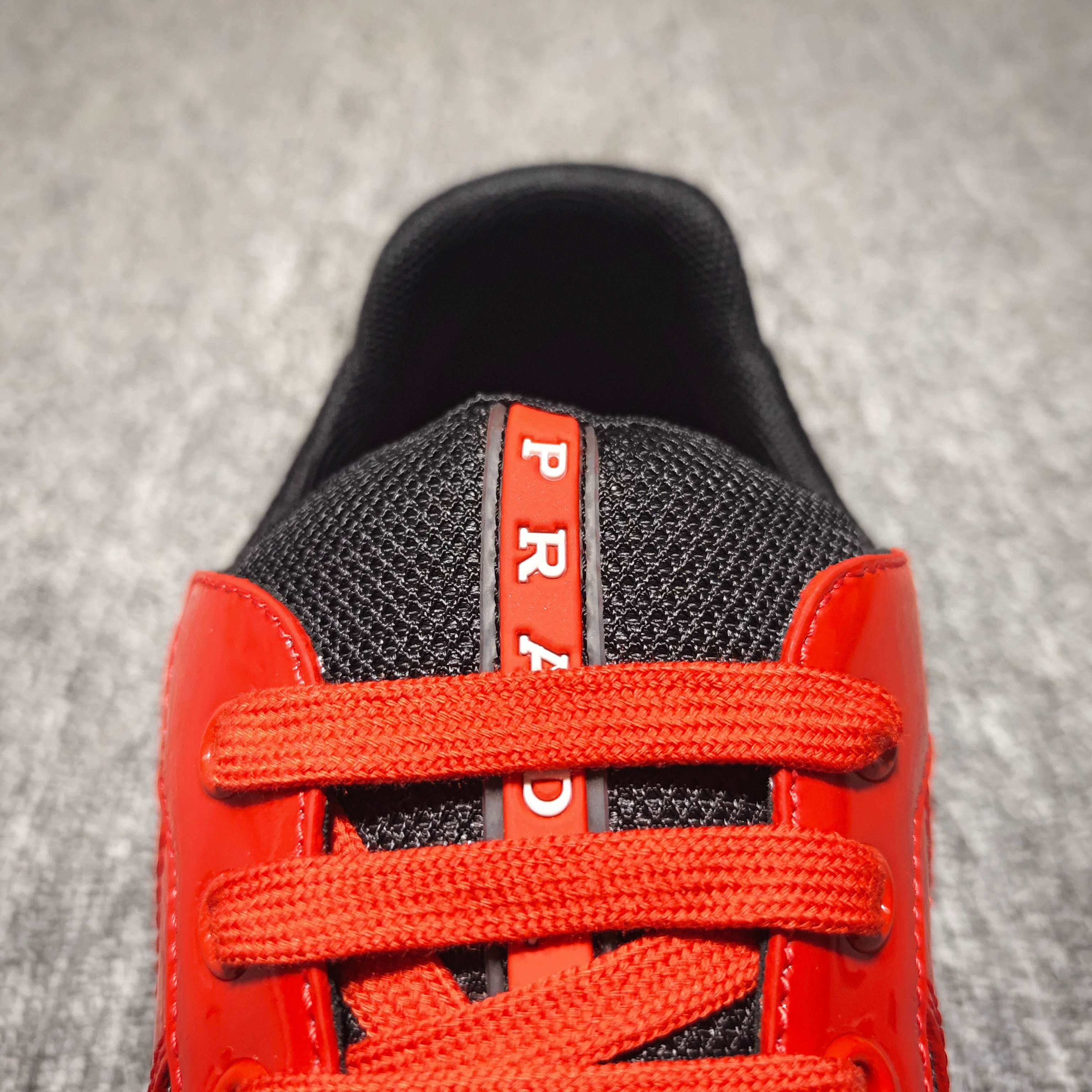 Prada America's Cup Cushioning Anti-Slip Wear-Resistant Breathability Low-Top Athletic Shoes Men's Red Black（2EG293_3KZU_F0118）