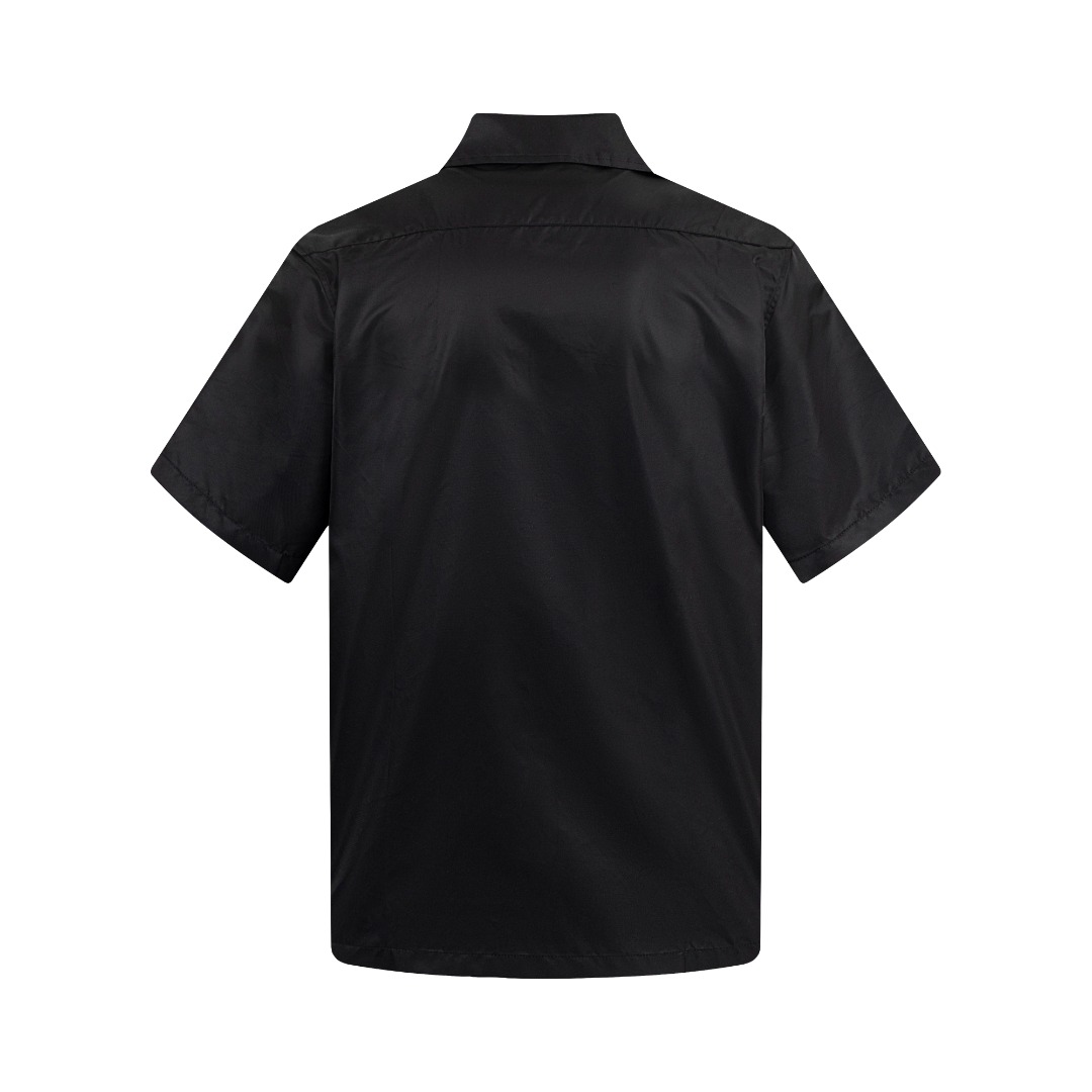 PRADA Triangle Plaque Short Sleeved Cargo Shirt(SC768-1WQ8_F0002-S-OOO）