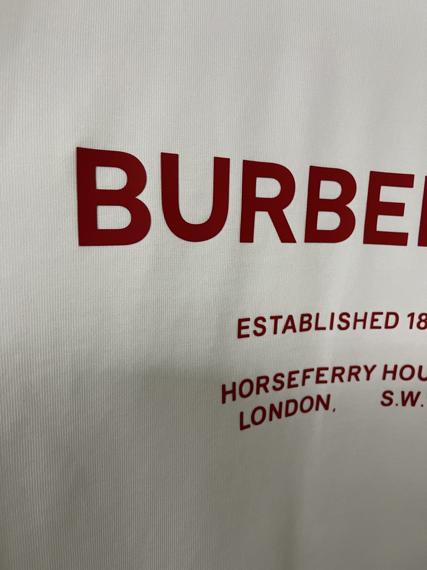 Burberry Unisex Horseferry Letter Printing White（80172251）