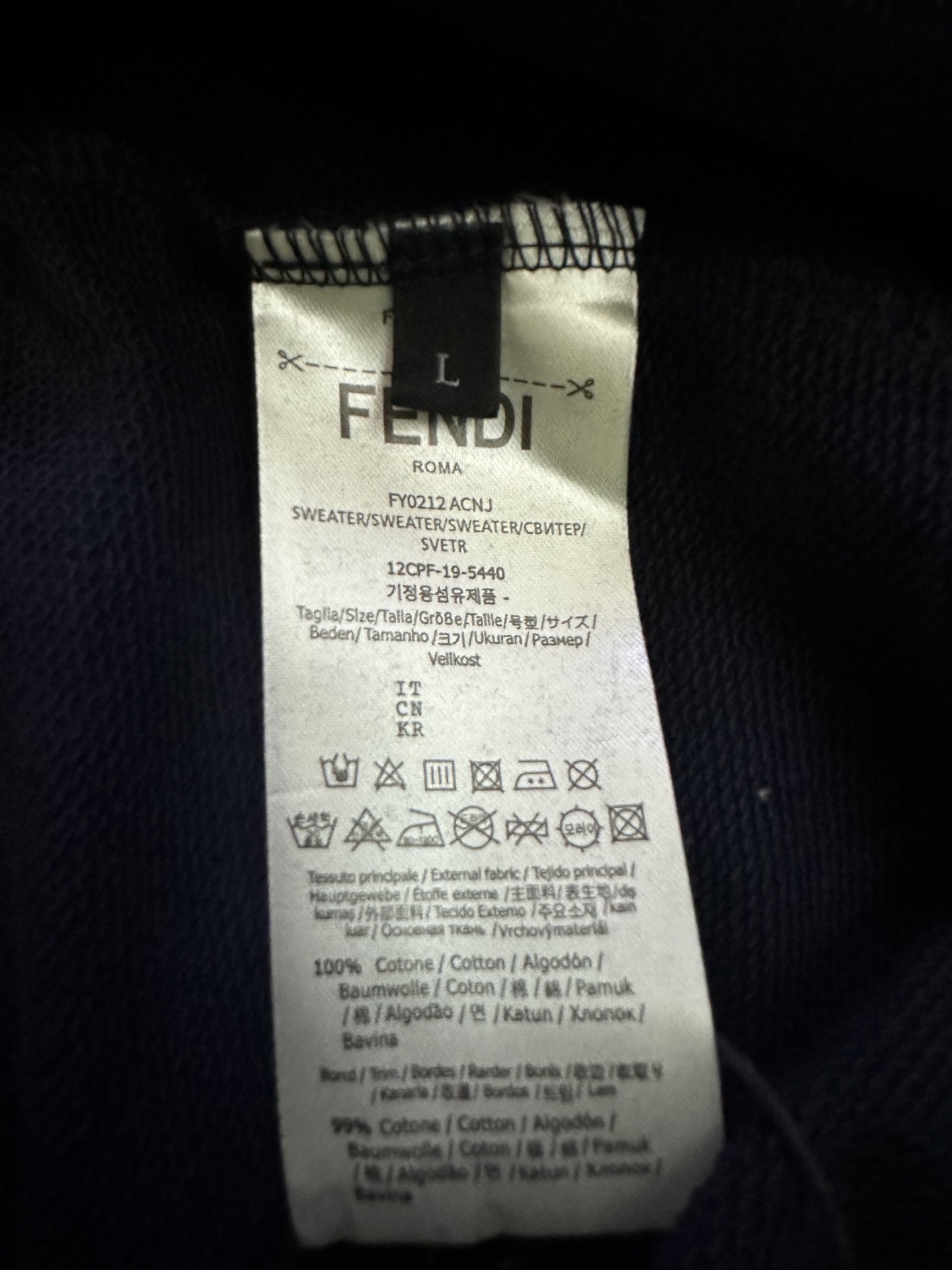 FENDI 2026 Chinese New Year Limited Edition Dark Blue Cotton Sweatshirt (FY1143AYZ8F0PTH）