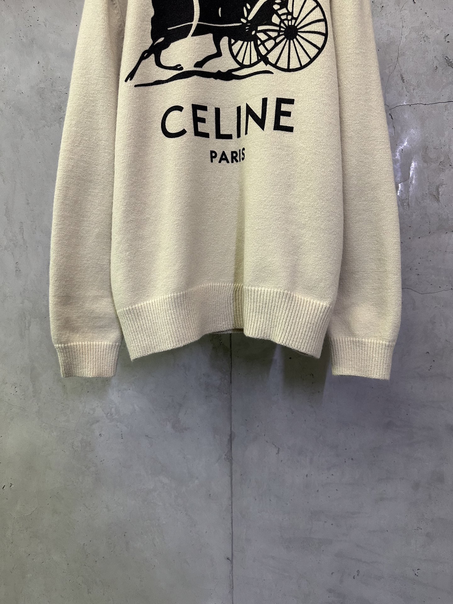 CELINE Crewneck Sweater 'White/Black'（RY0SV1261-01W1）