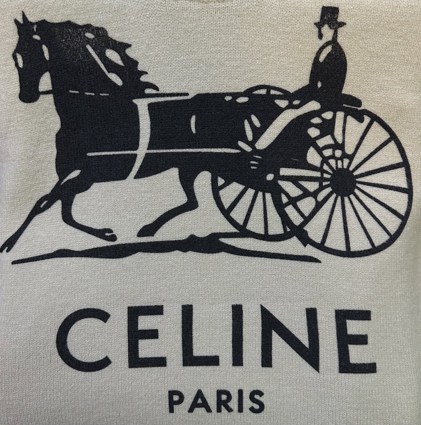 CELINE Crewneck Sweater 'White/Black'（RY0SV1261-01W1）