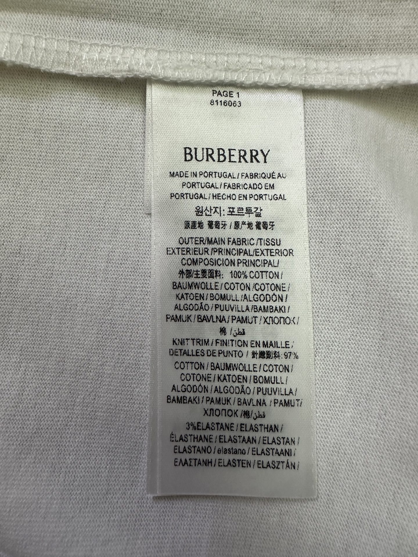 Burberry Gothic Logo Cotton T-Shirt（81160611）