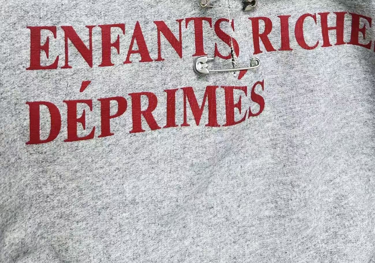 Enfants Riches Déprimés logo-print distressed hoodie（020-474）