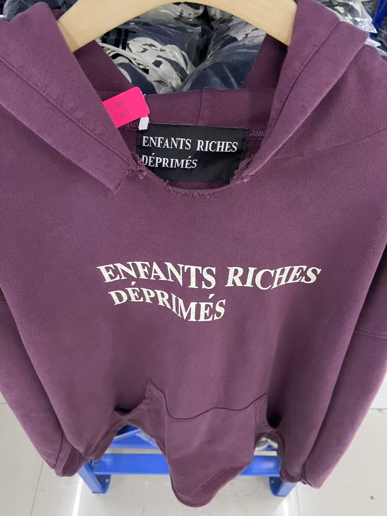 Enfants Riches Déprimés logo-print distressed hoodie（020-475）