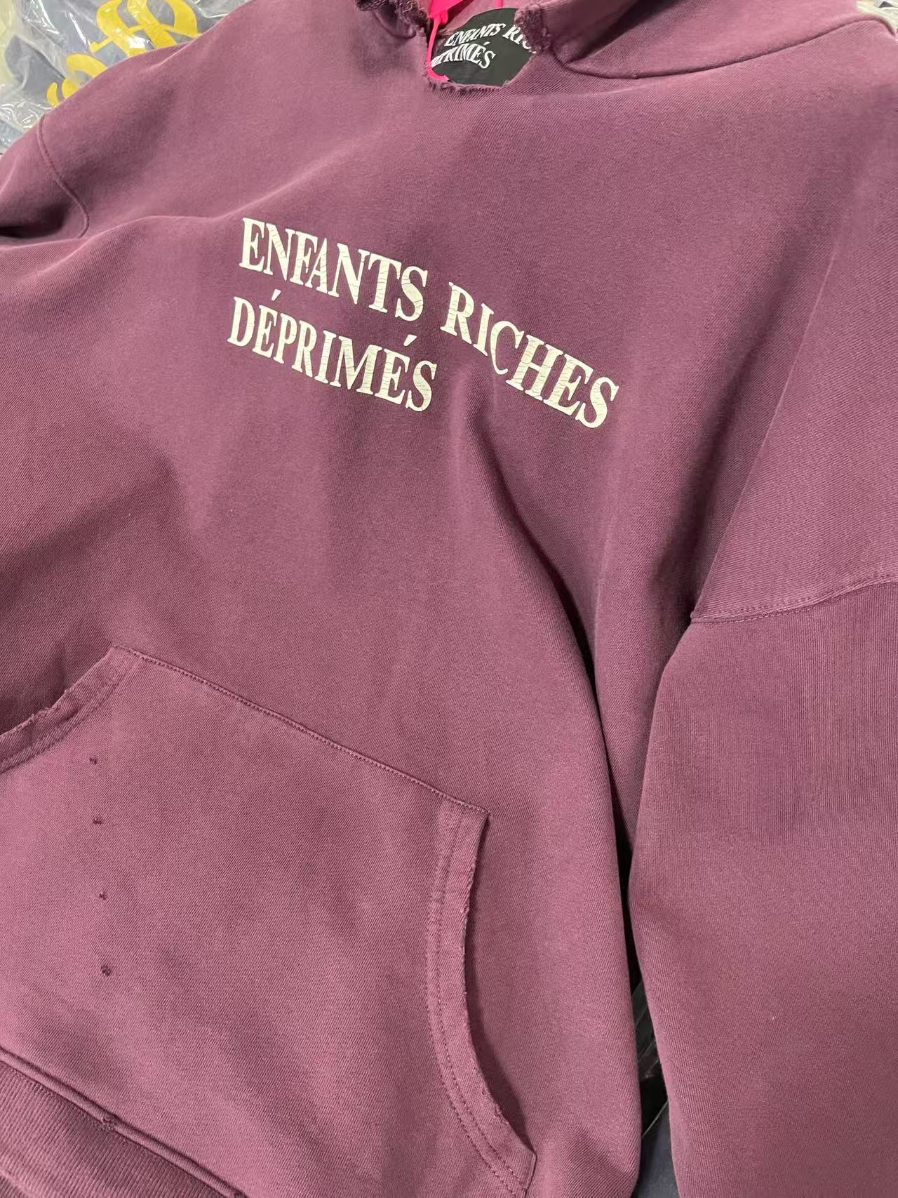 Enfants Riches Déprimés logo-print distressed hoodie（020-475）