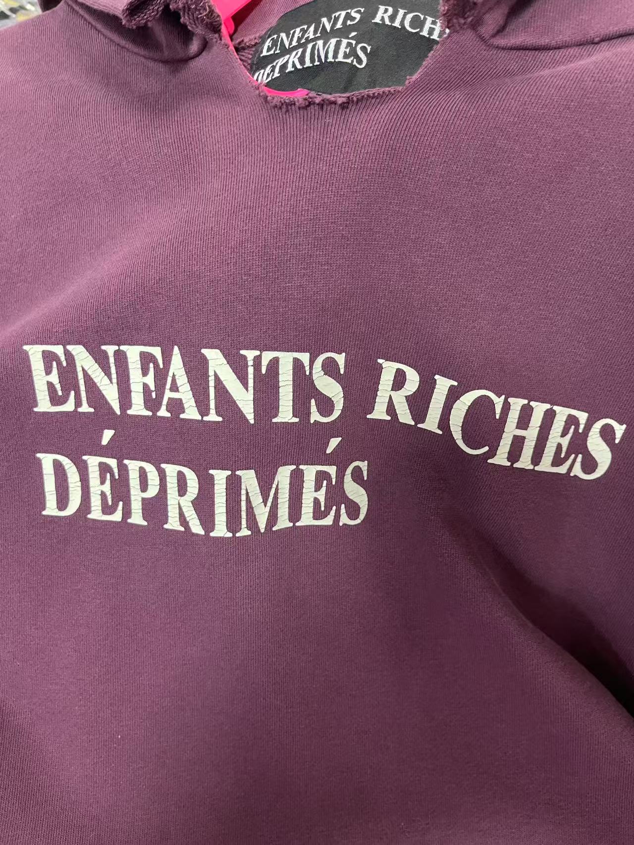 Enfants Riches Déprimés logo-print distressed hoodie（020-475）