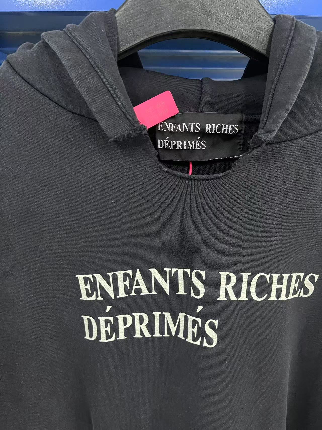 Enfants Riches Déprimés logo-print distressed hoodie（020-475）